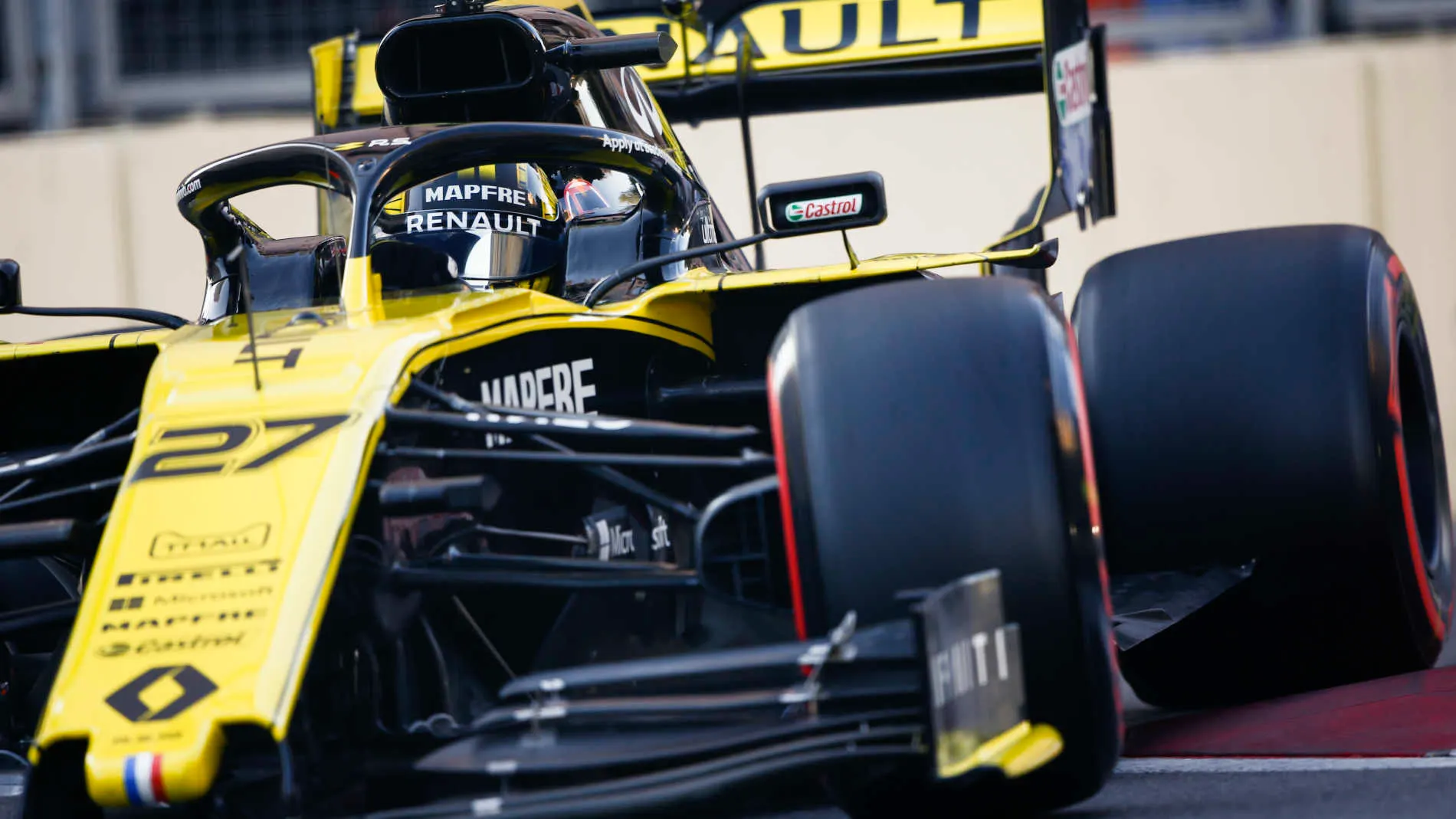 BAKU CITY CIRCUIT, AZERBAIJAN - APRIL 27: Nico Hulkenberg, Renault R.S. 19 during the Azerbaijan GP