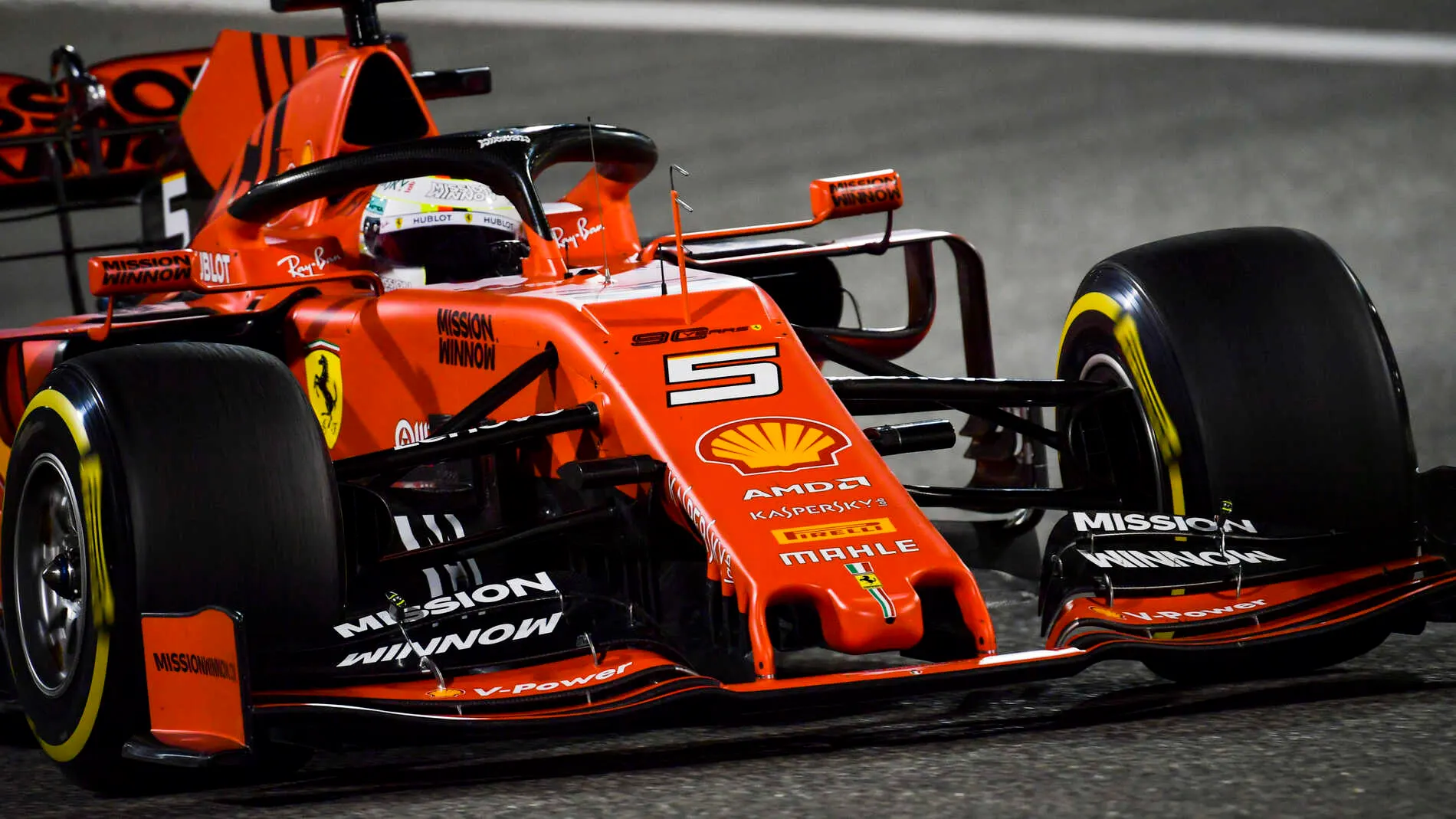 BAHRAIN INTERNATIONAL CIRCUIT, BAHRAIN - MARCH 29: Sebastian Vettel, Ferrari SF90 during the