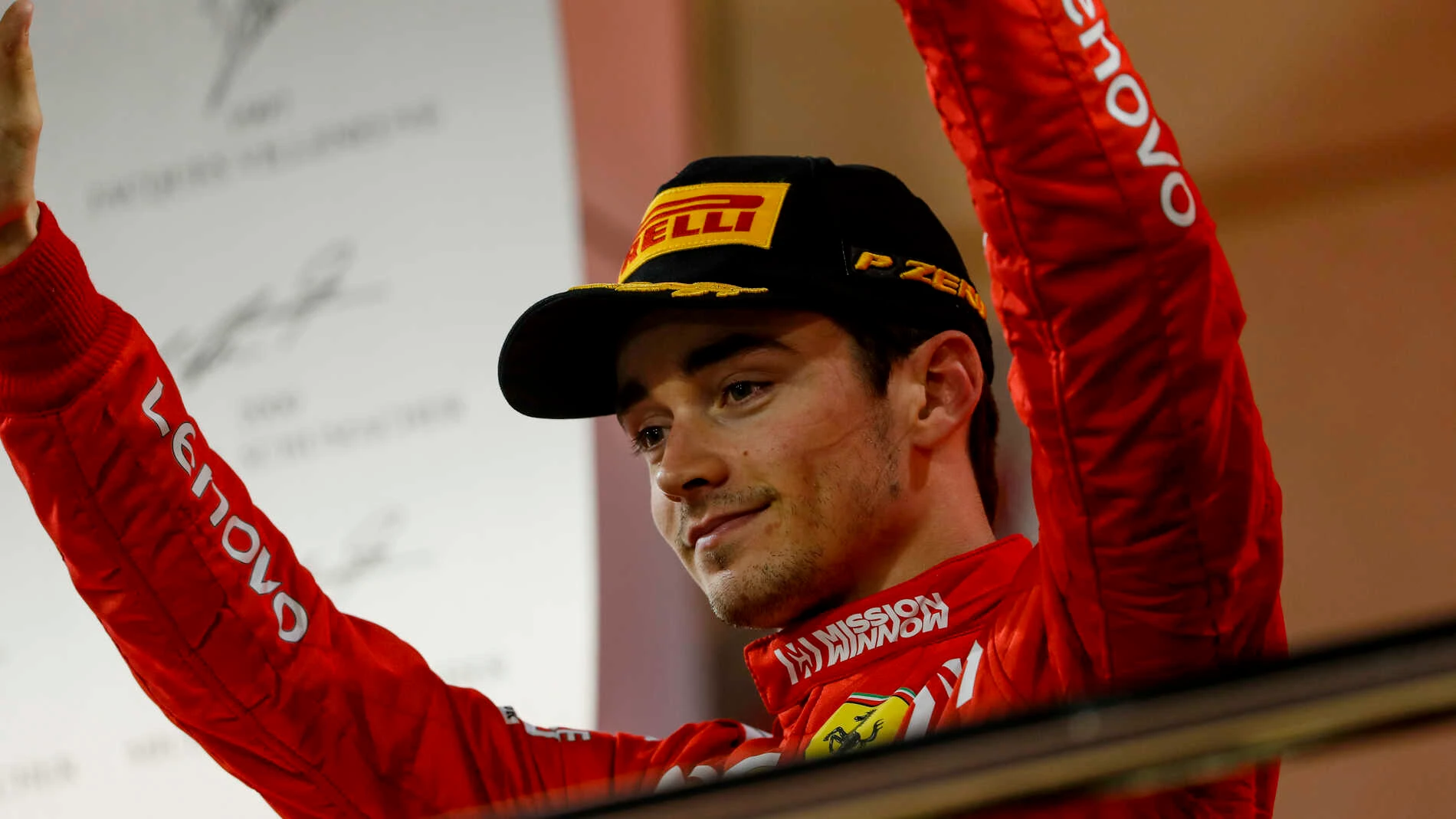 BAHRAIN INTERNATIONAL CIRCUIT, BAHRAIN - MARCH 31: Charles Leclerc, Ferrari, 3rd position, on the