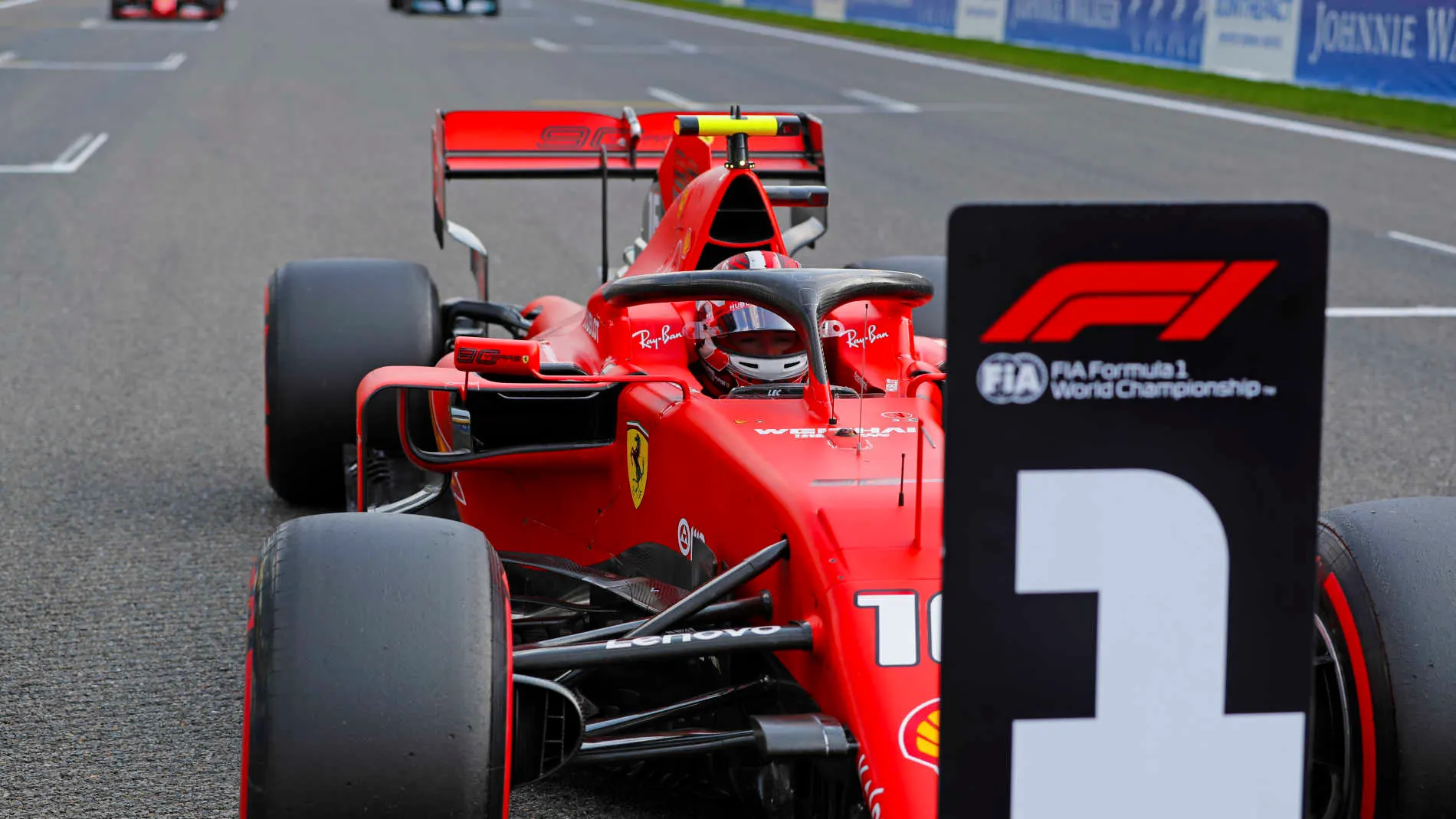 SPA-FRANCORCHAMPS, BELGIUM - AUGUST 31: Charles Leclerc, Ferrari SF90, stops on the grid after