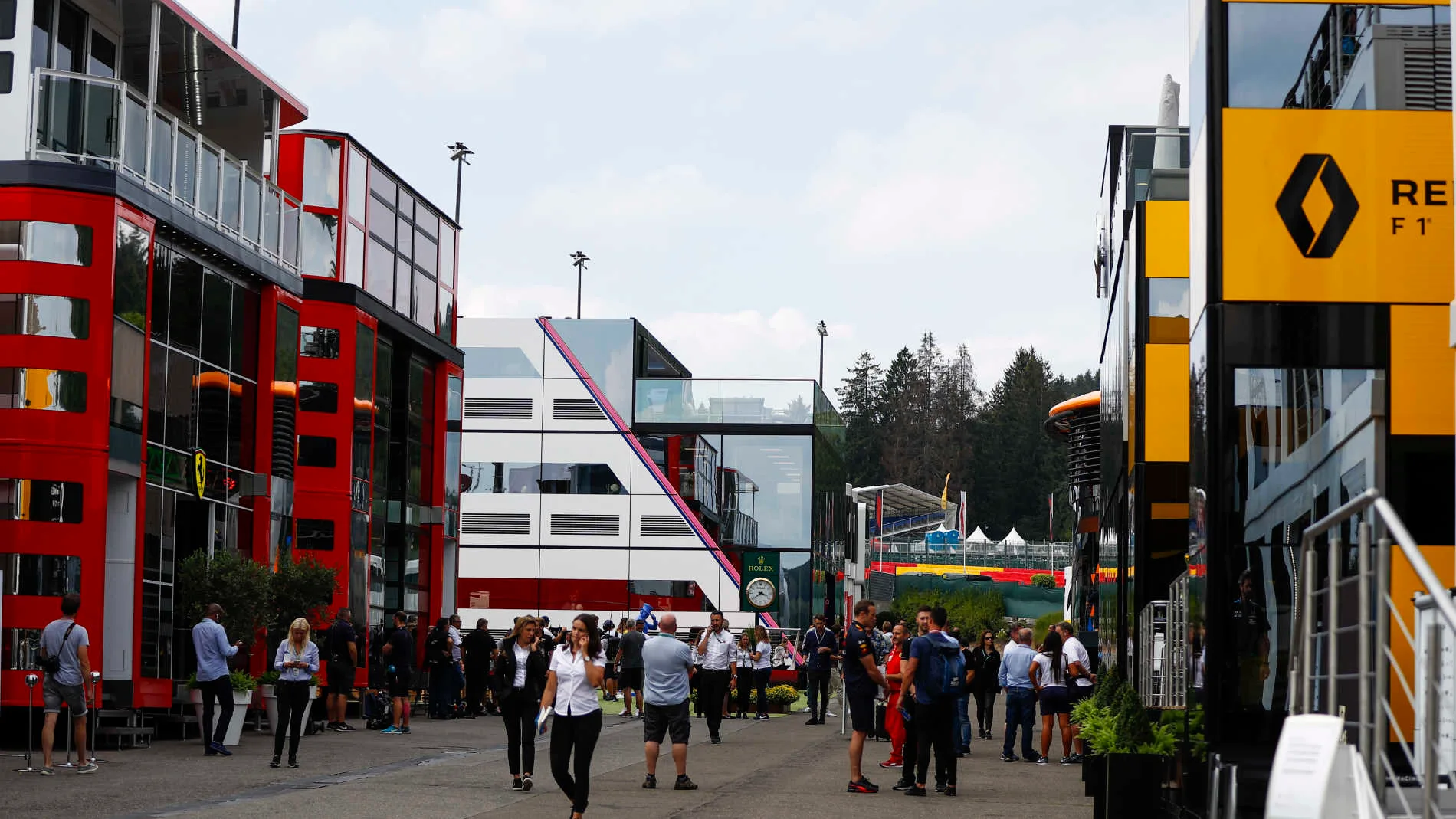 SPA-FRANCORCHAMPS, BELGIUM - AUGUST 29: A scenic view of the paddock during the Belgian GP at
