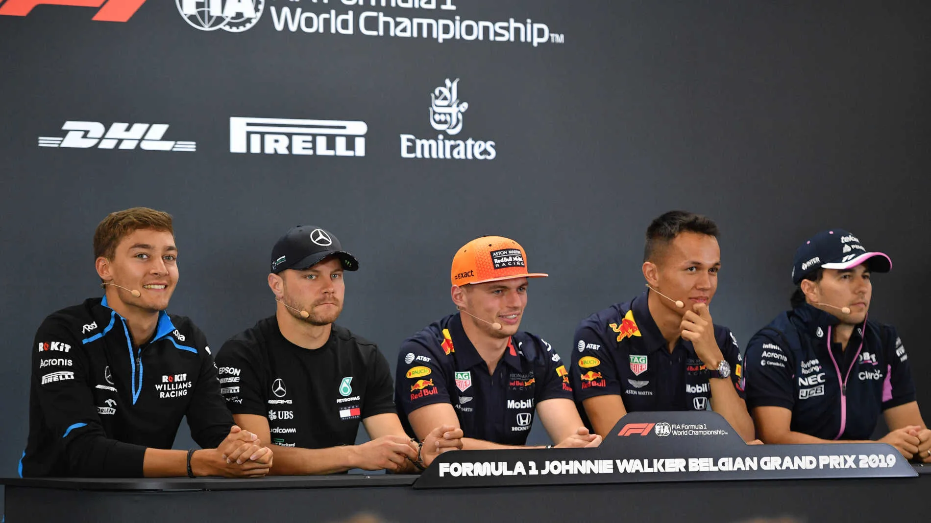SPA-FRANCORCHAMPS, BELGIUM - AUGUST 29: George Russell, Williams Racing, Valtteri Bottas, Mercedes