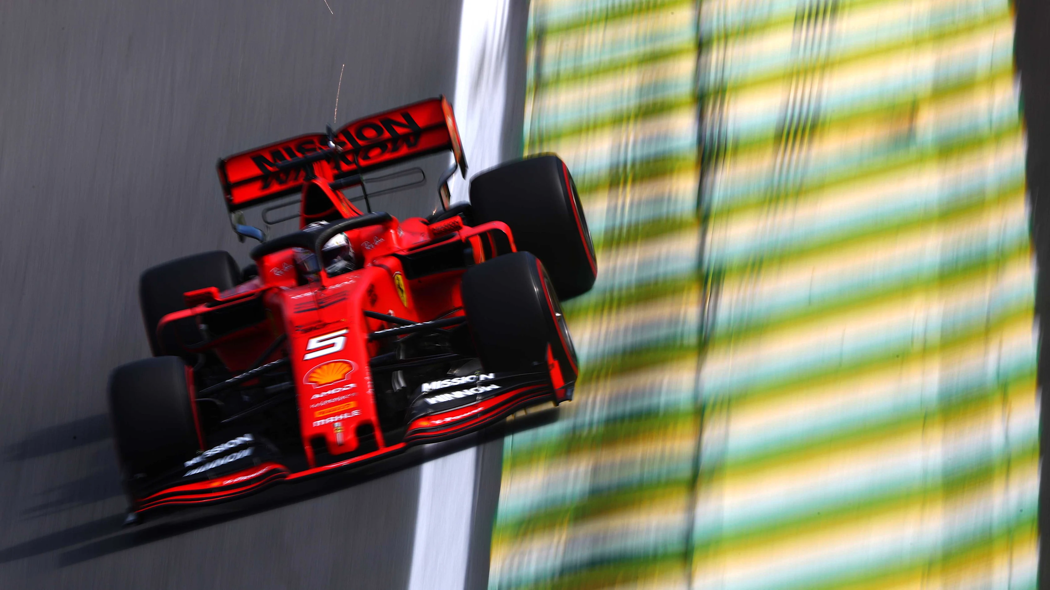 SAO PAULO, BRAZIL - NOVEMBER 16: Sebastian Vettel of Germany driving the (5) Scuderia Ferrari SF90 on track during qualifying for the F1 Grand Prix of Brazil at Autodromo Jose Carlos Pace on November 16, 2019 in Sao Paulo, Brazil. (Photo by Dan Istitene/Getty Images)