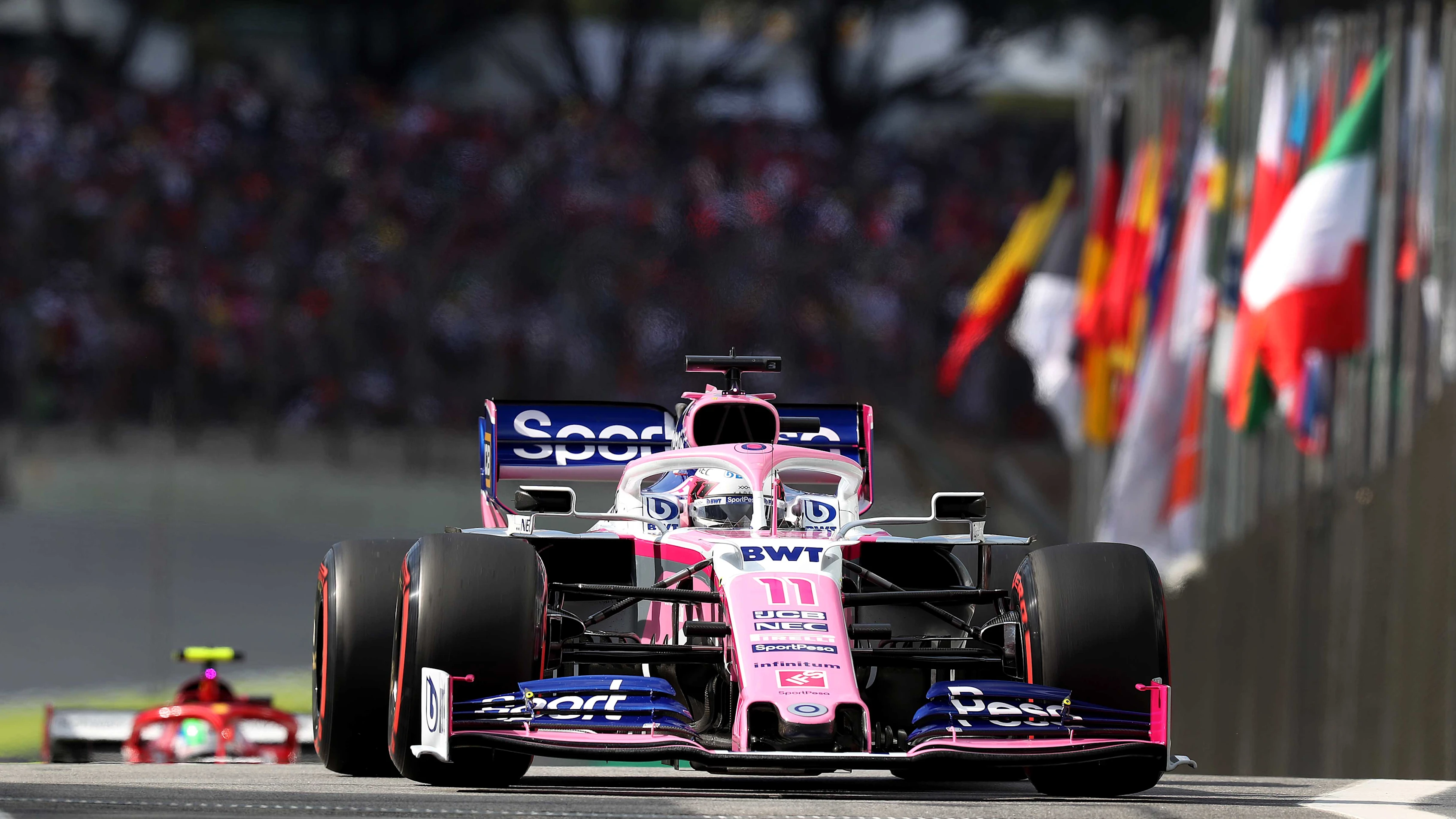 SAO PAULO, BRAZIL - NOVEMBER 16: Sergio Perez of Mexico driving the (11) Racing Point RP19 Mercedes