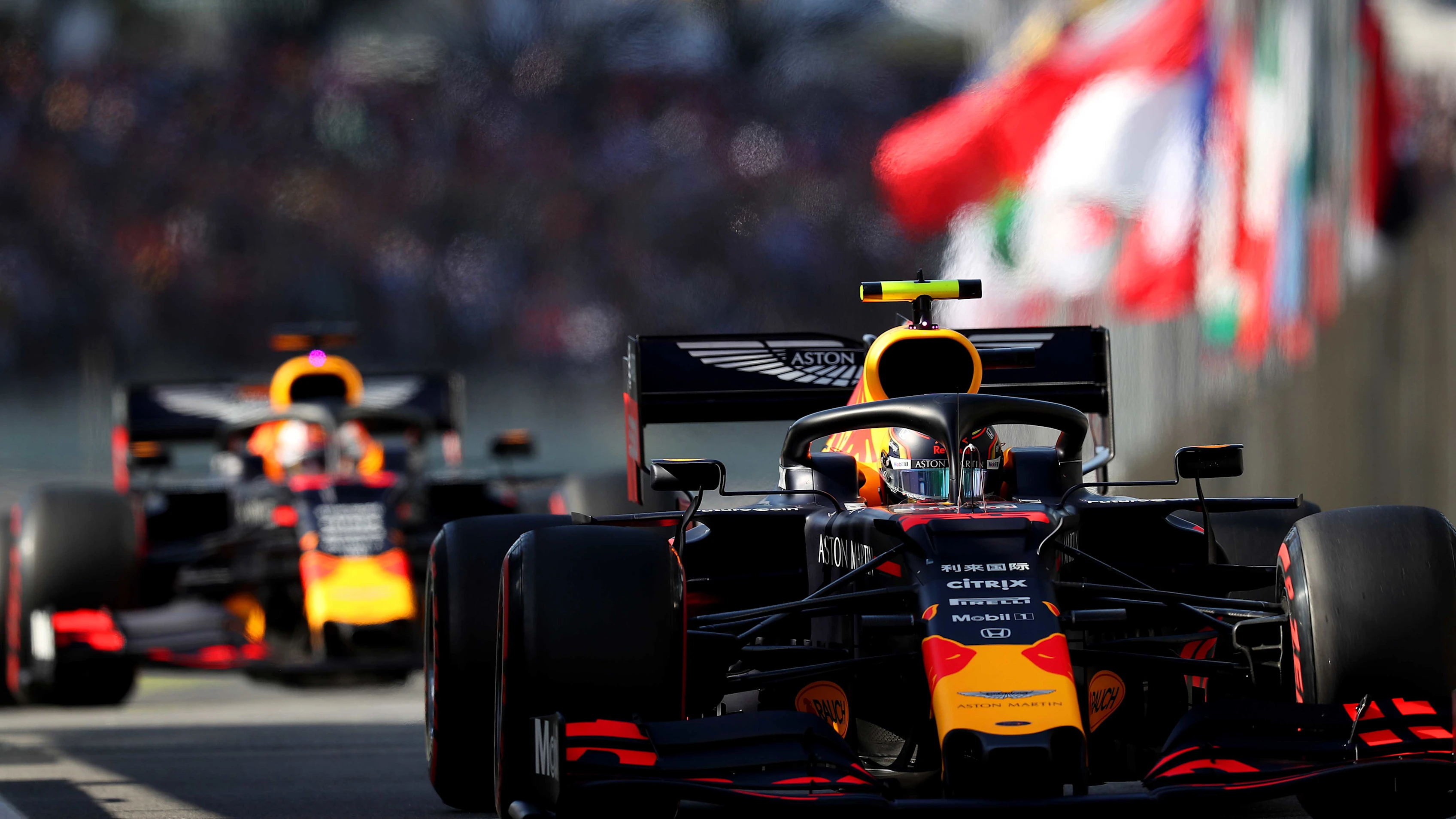SAO PAULO, BRAZIL - NOVEMBER 16: Alexander Albon of Thailand driving the (23) Aston Martin Red Bull