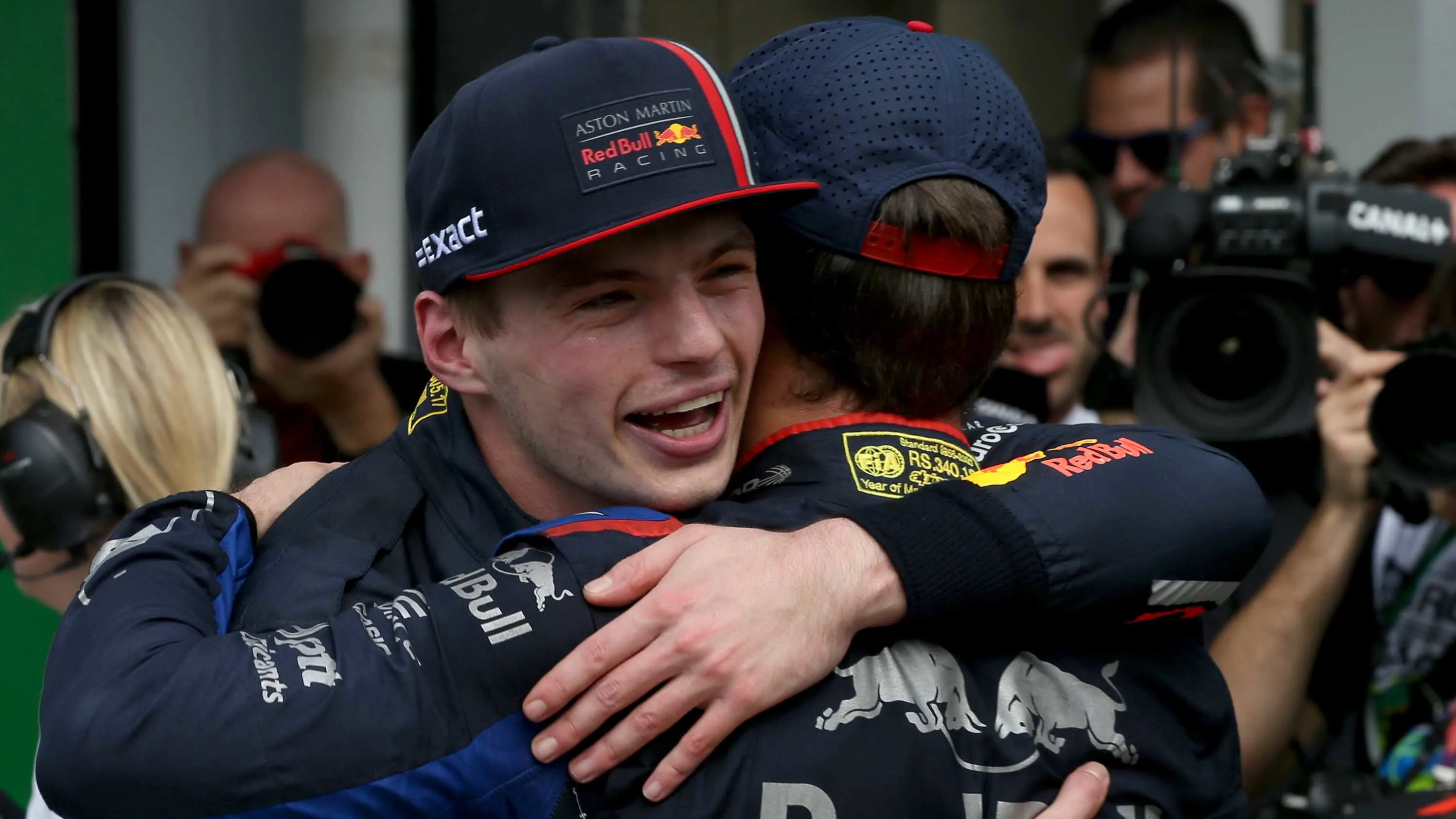 SAO PAULO, BRAZIL - NOVEMBER 17: Race winner Max Verstappen of Netherlands and Red Bull Racing and