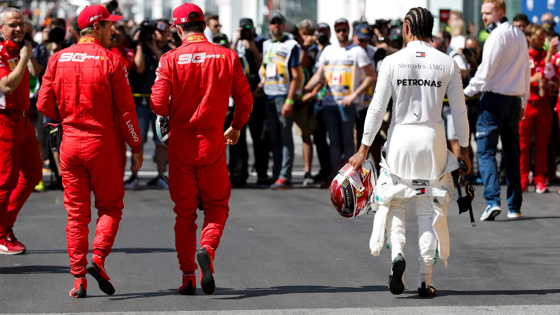 CIRCUIT GILLES-VILLENEUVE, CANADA - JUNE 08: Top three Qualifiers, pole man Sebastian Vettel,