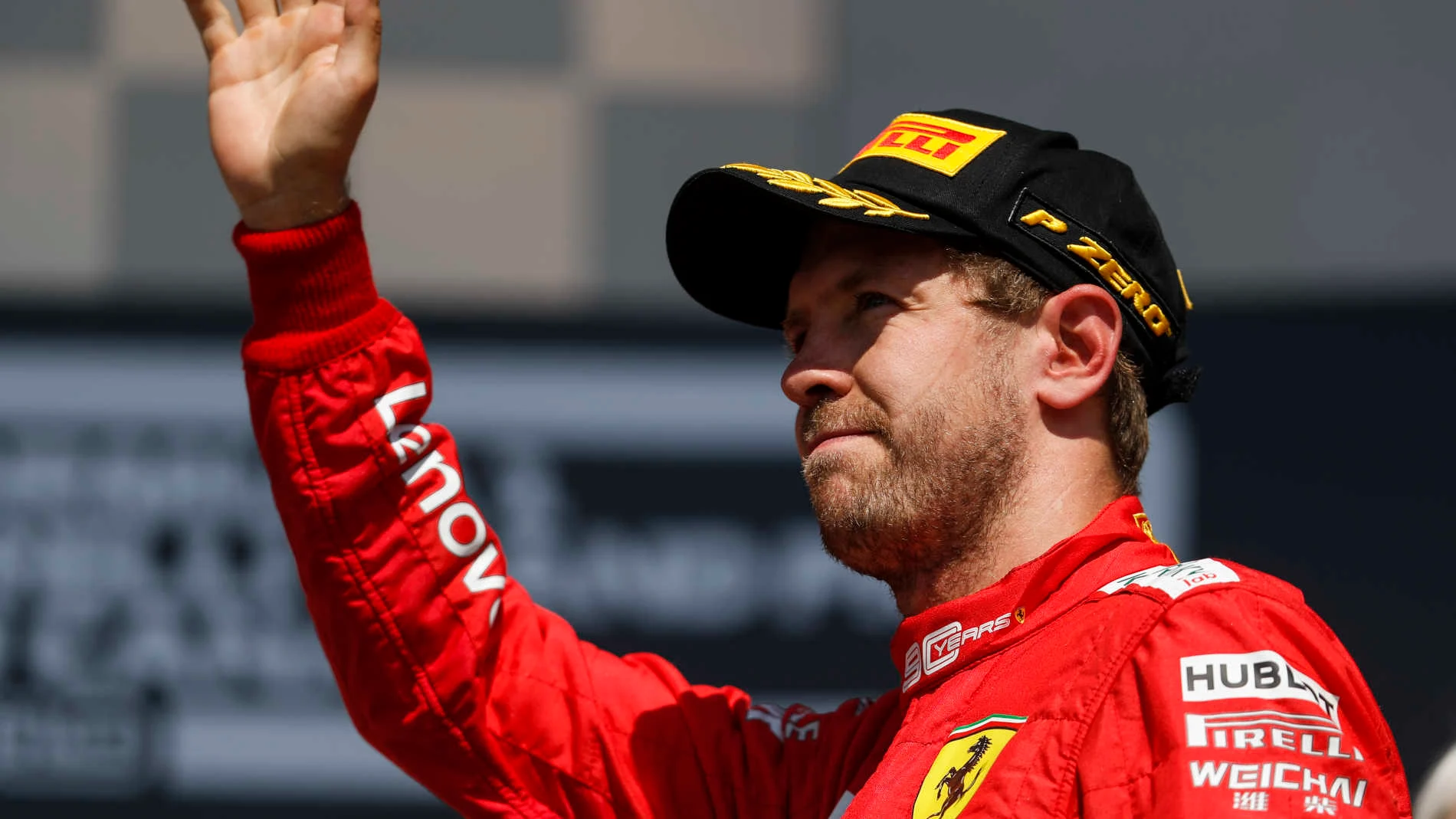 CIRCUIT GILLES-VILLENEUVE, CANADA - JUNE 09: Sebastian Vettel, Ferrari on the podium during the