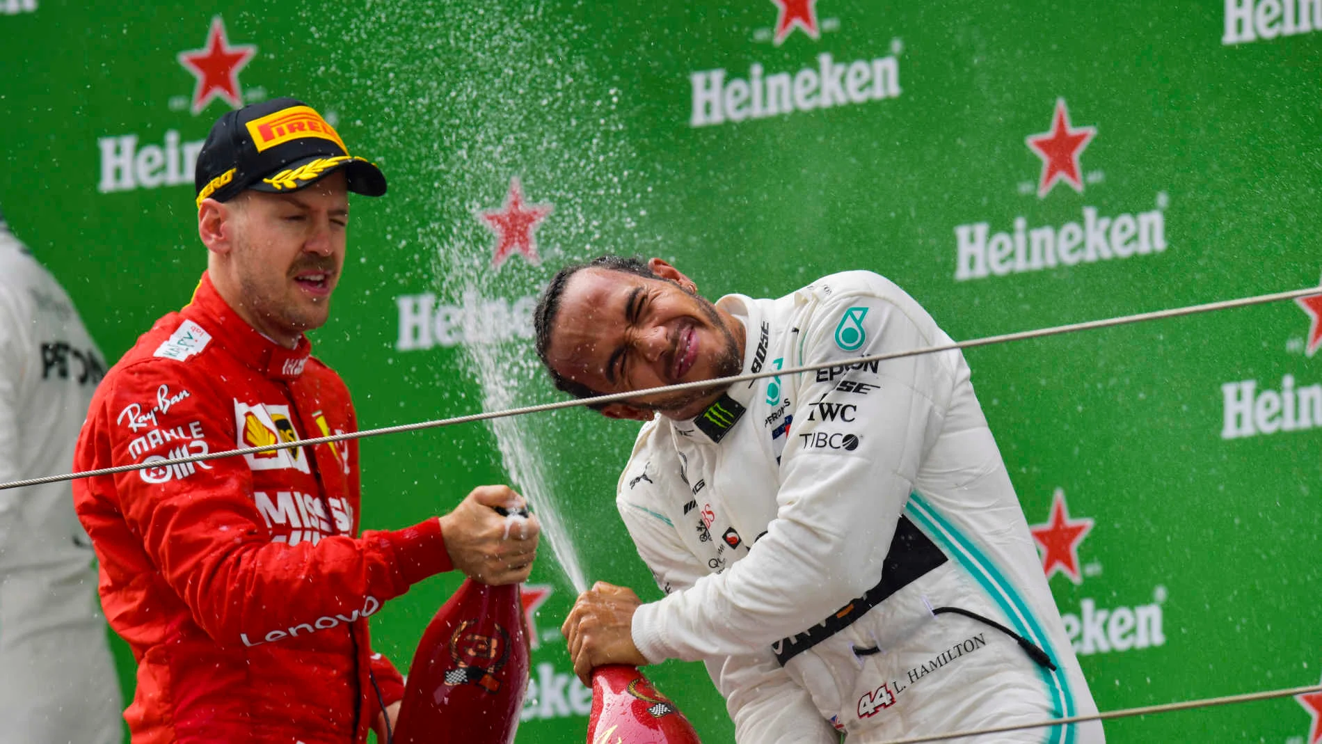 SHANGHAI INTERNATIONAL CIRCUIT, CHINA - APRIL 14: Sebastian Vettel, Ferrari, 3rd position, and