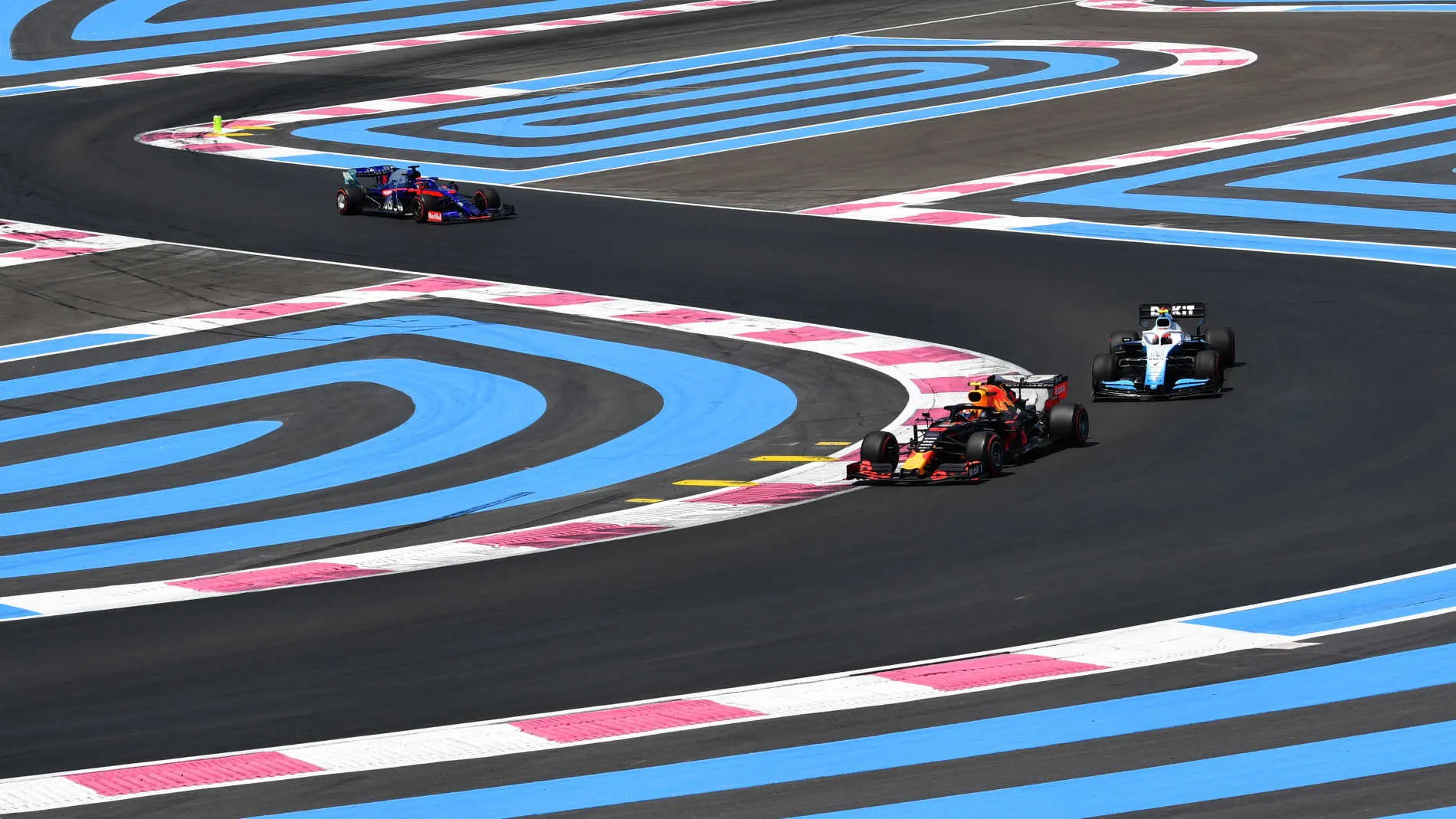 CIRCUIT PAUL RICARD, FRANCE - JUNE 22: Pierre Gasly, Red Bull Racing RB15, leads Robert Kubica,