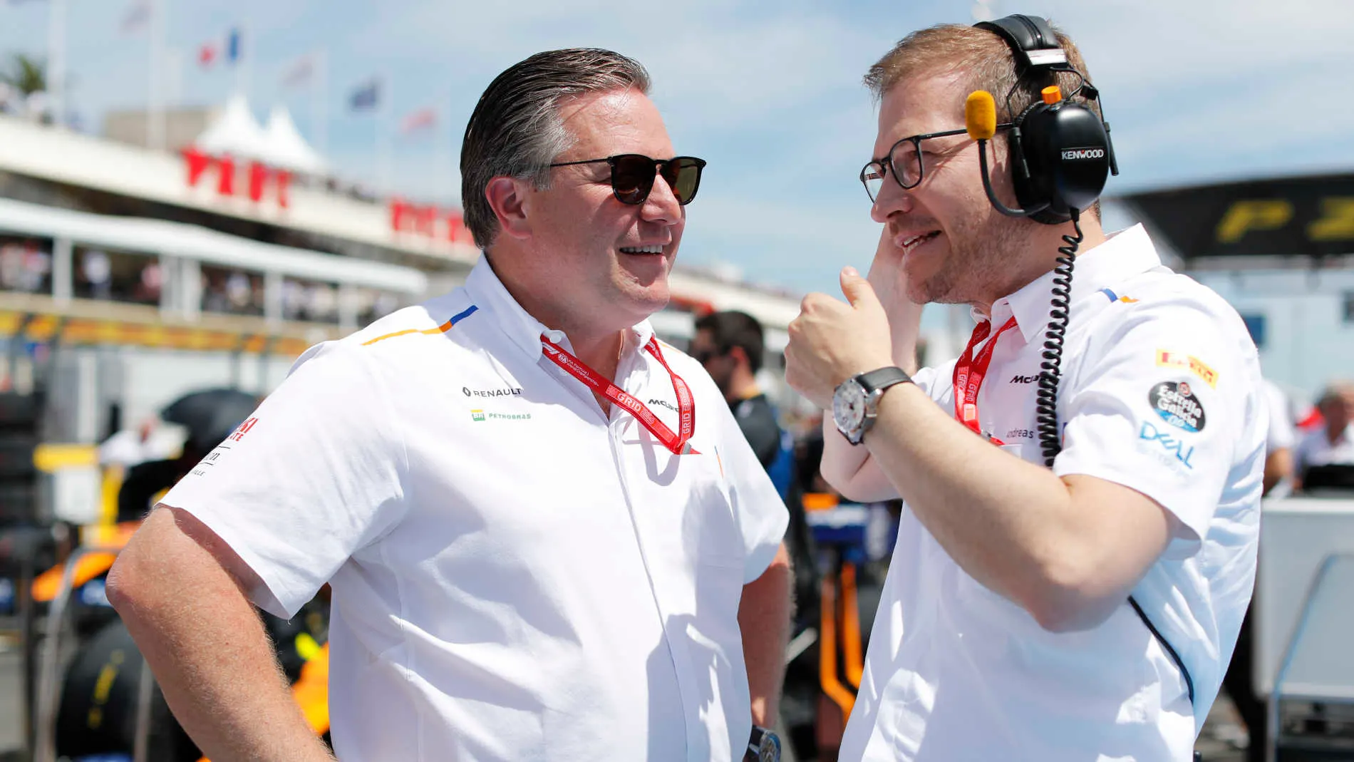 CIRCUIT PAUL RICARD, FRANCE - JUNE 23: Zak Brown, Executive Director, McLaren, and Andreas Seidl,