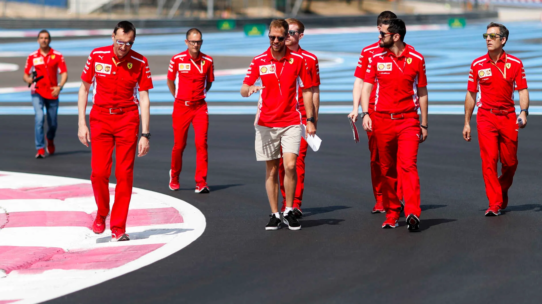 CIRCUIT PAUL RICARD, FRANCE - JUNE 20: Sebastian Vettel, Ferrari walks the track during the French