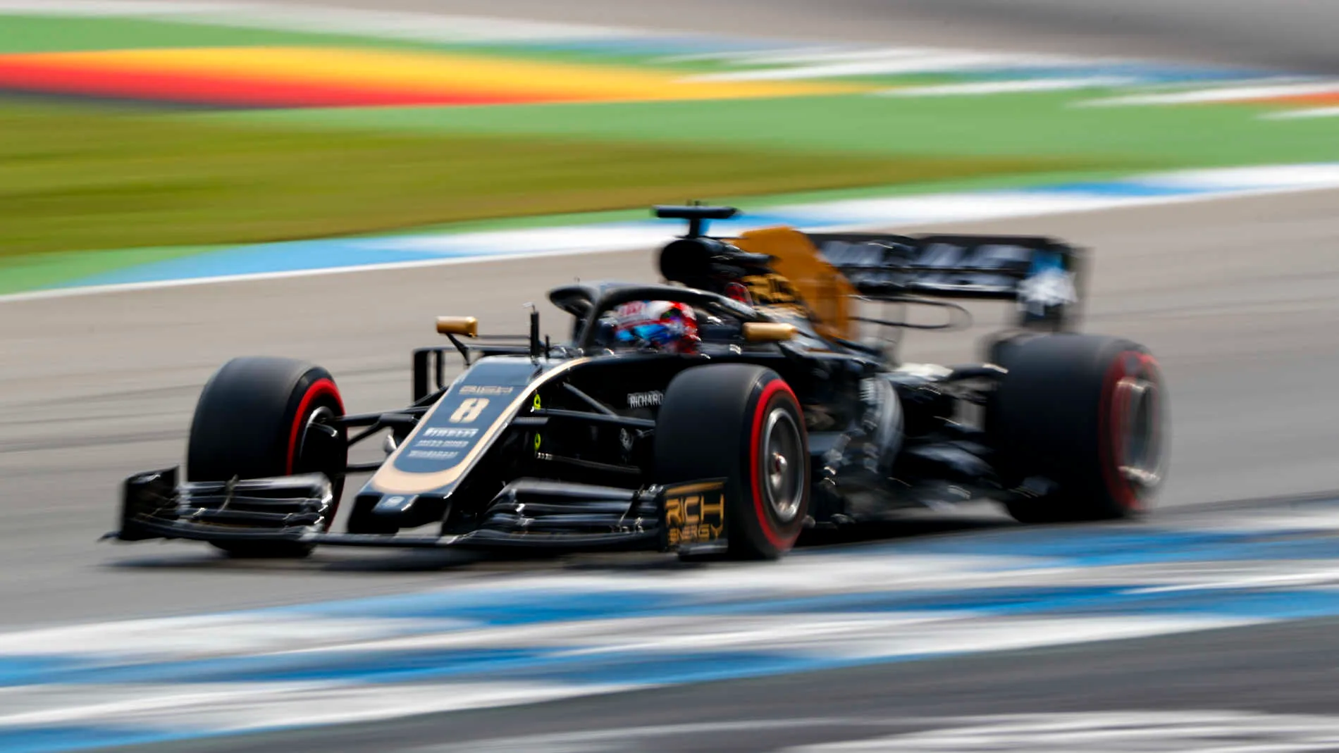 HOCKENHEIMRING, GERMANY - JULY 27: Romain Grosjean, Haas VF-19 during the German GP at Hockenheimring on July 27, 2019 in Hockenheimring, Germany. (Photo by Sam Bloxham / LAT Images)
