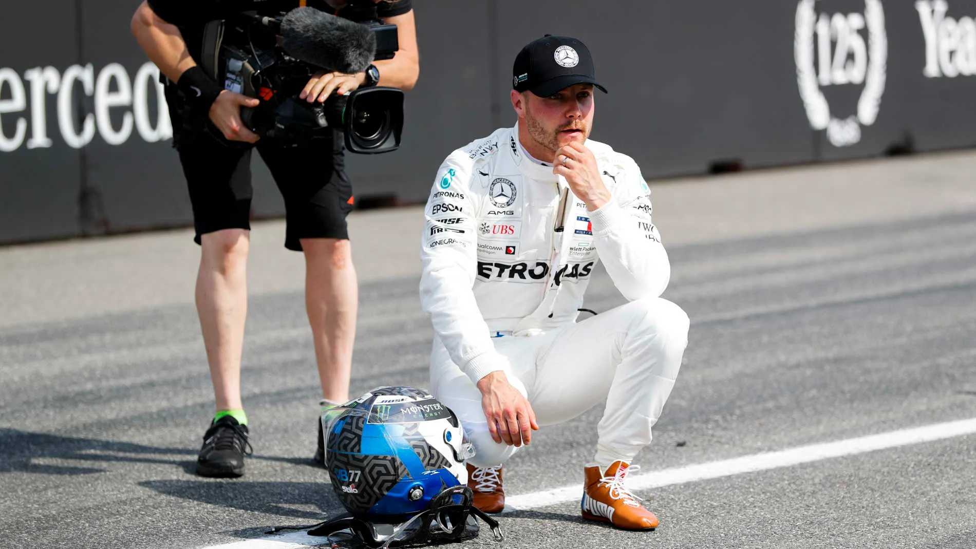 HOCKENHEIMRING, GERMANY - JULY 27: Valtteri Bottas, Mercedes AMG F1, on the grid after Qualifying