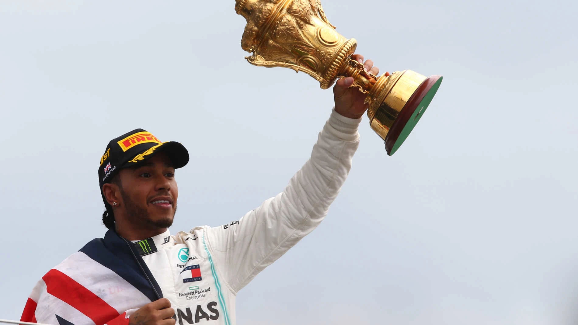 SILVERSTONE, UNITED KINGDOM - JULY 14: Lewis Hamilton, Mercedes AMG F1, 1st position during the