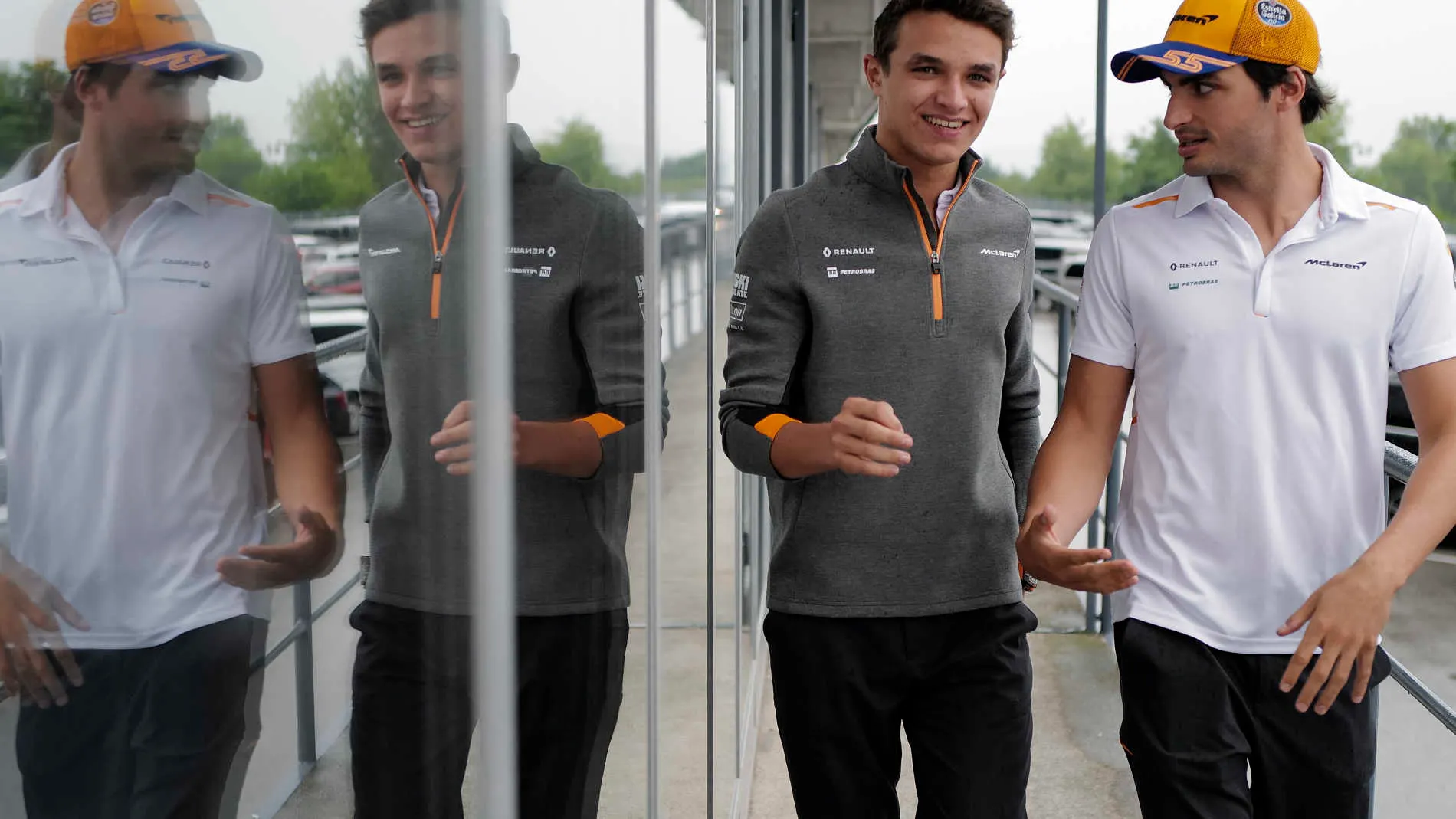 HUNGARORING, HUNGARY - AUGUST 02: Lando Norris, McLaren, and Carlos Sainz Jr, McLaren during the