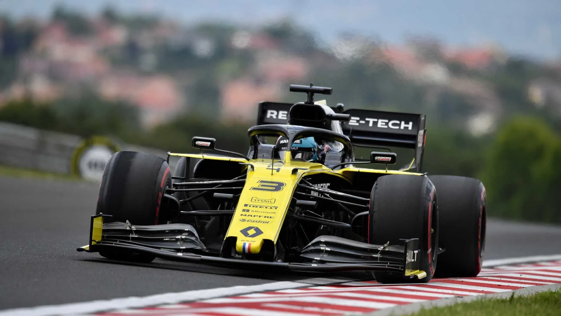 HUNGARORING, HUNGARY - AUGUST 03: Daniel Ricciardo, Renault R.S.19 during the Hungarian GP at
