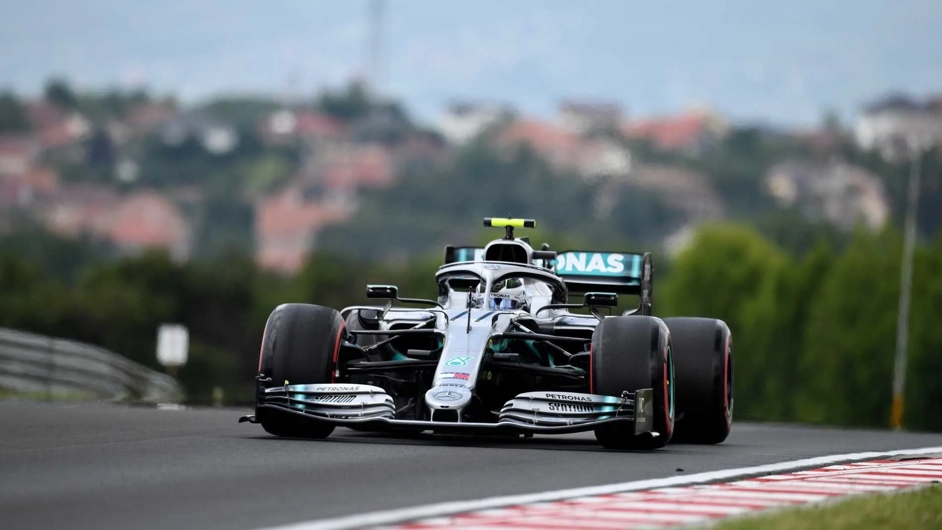 HUNGARORING, HUNGARY - AUGUST 03: Valtteri Bottas, Mercedes AMG W10 during the Hungarian GP at