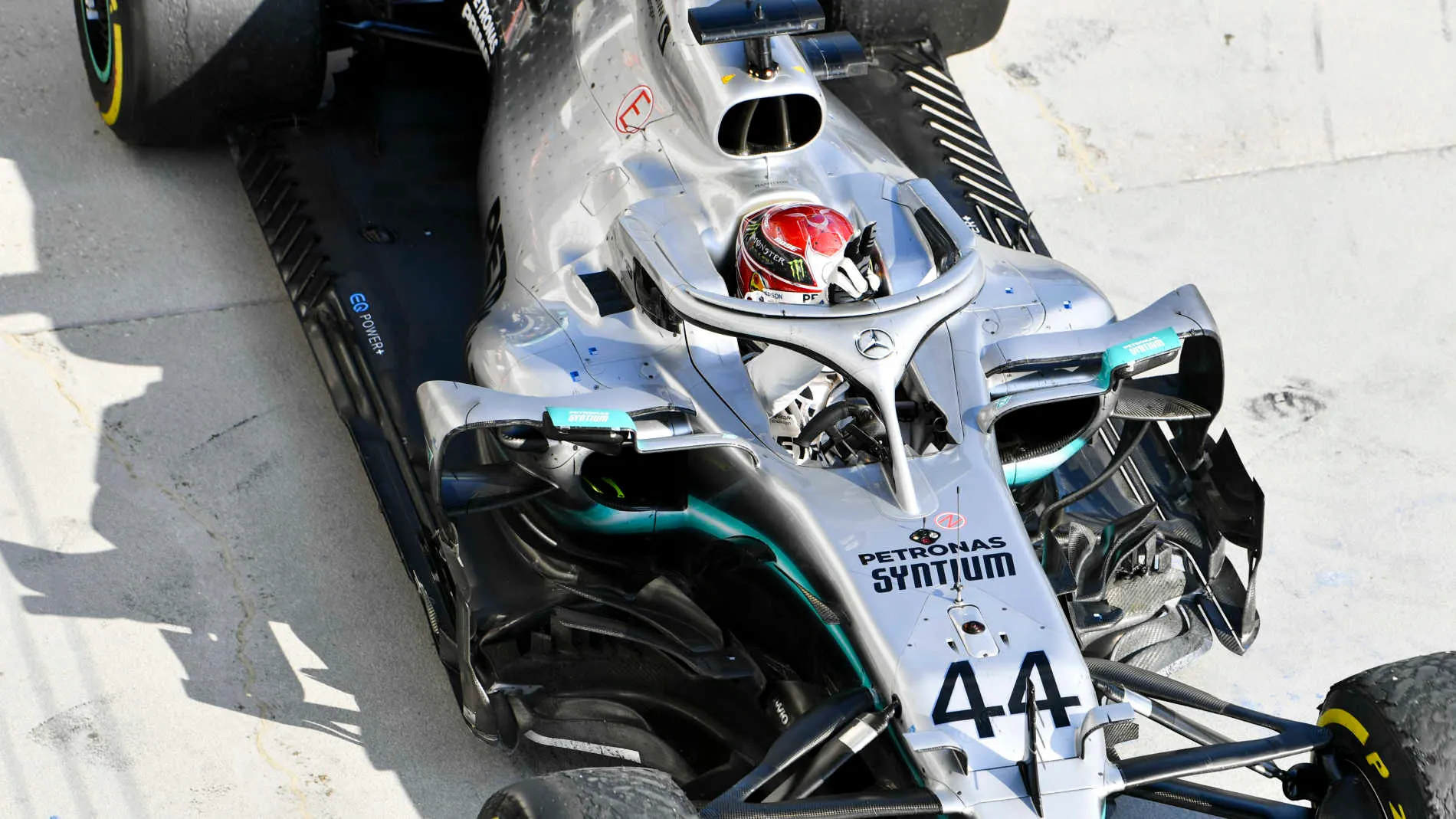 HUNGARORING, HUNGARY - AUGUST 04: Lewis Hamilton, Mercedes AMG F1 W10, 1st position, arrives in