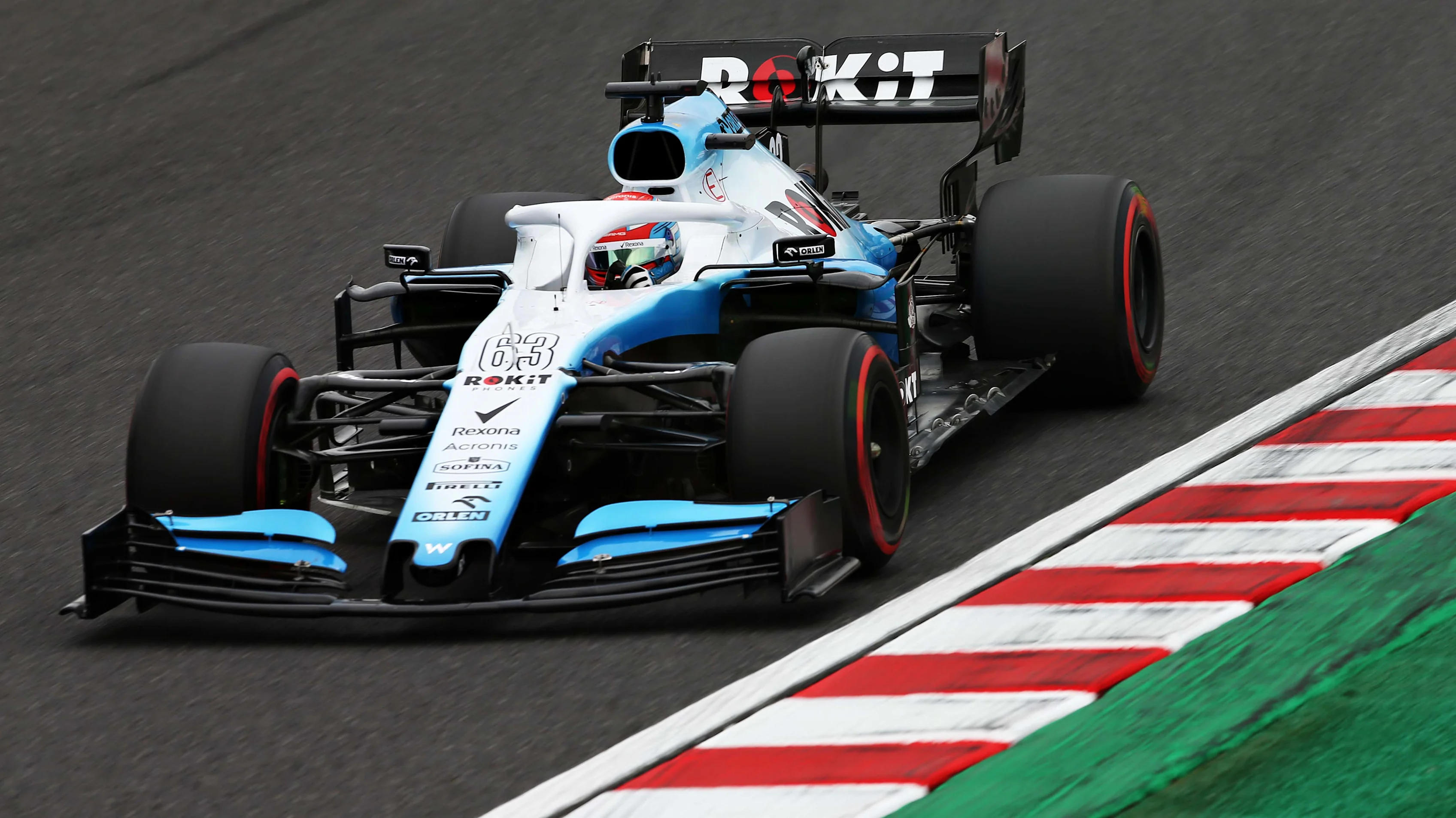 SUZUKA, JAPAN - OCTOBER 11: George Russell of Great Britain driving the (63) Rokit Williams Racing