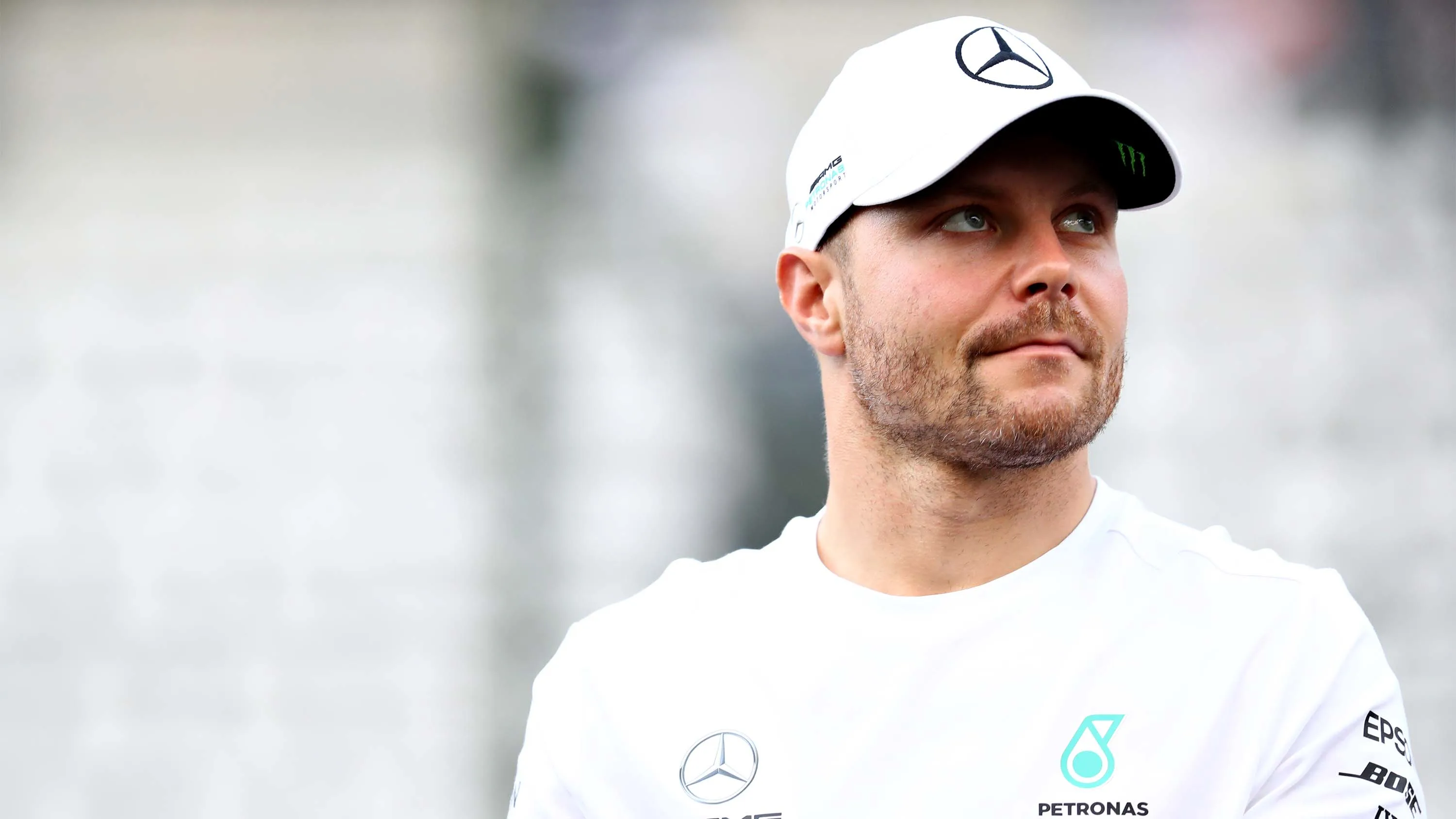 SUZUKA, JAPAN - OCTOBER 10: Valtteri Bottas of Finland and Mercedes GP looks on during previews