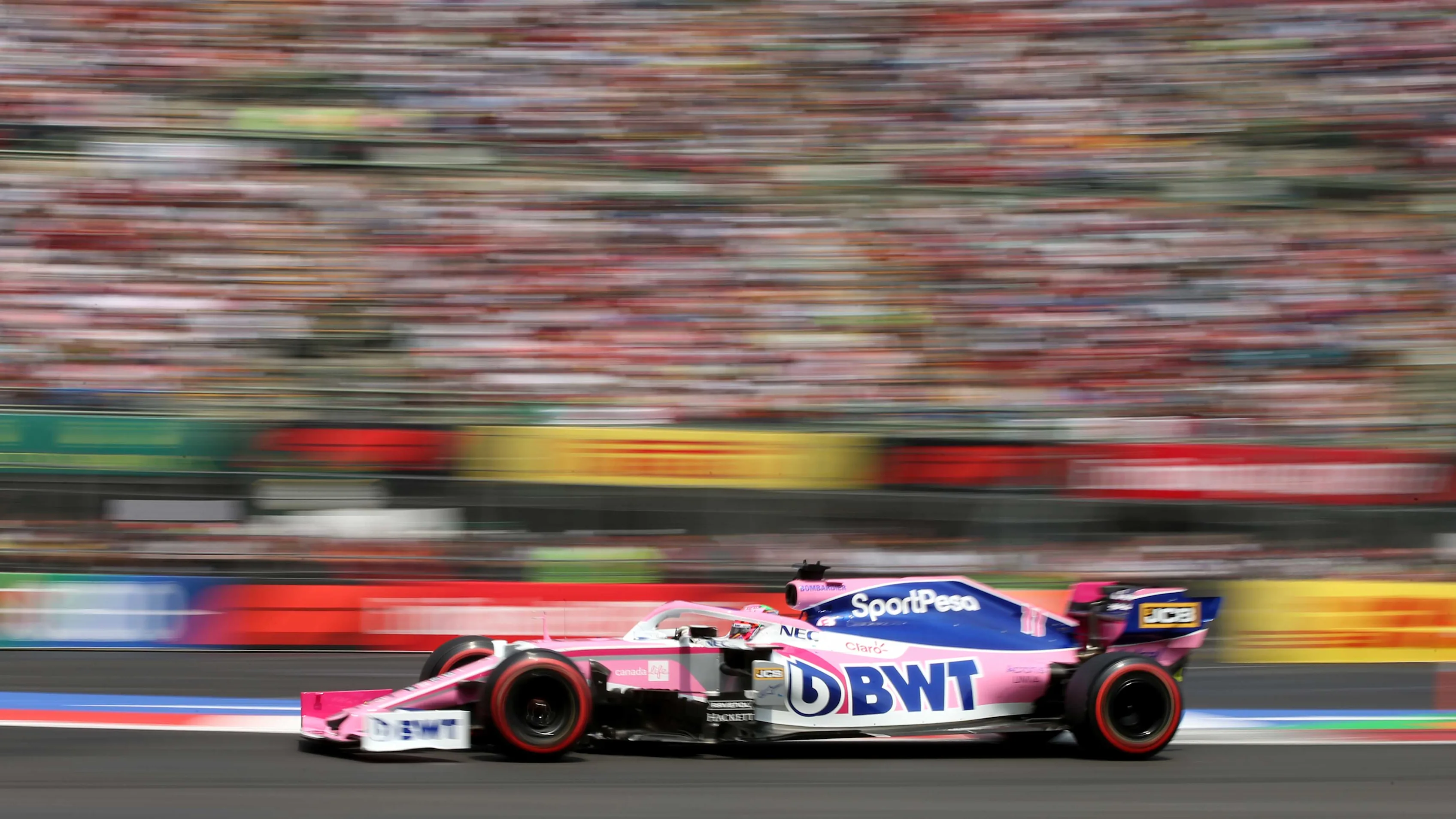 MEXICO CITY, MEXICO - OCTOBER 26: Sergio Perez of Mexico driving the (11) Racing Point RP19