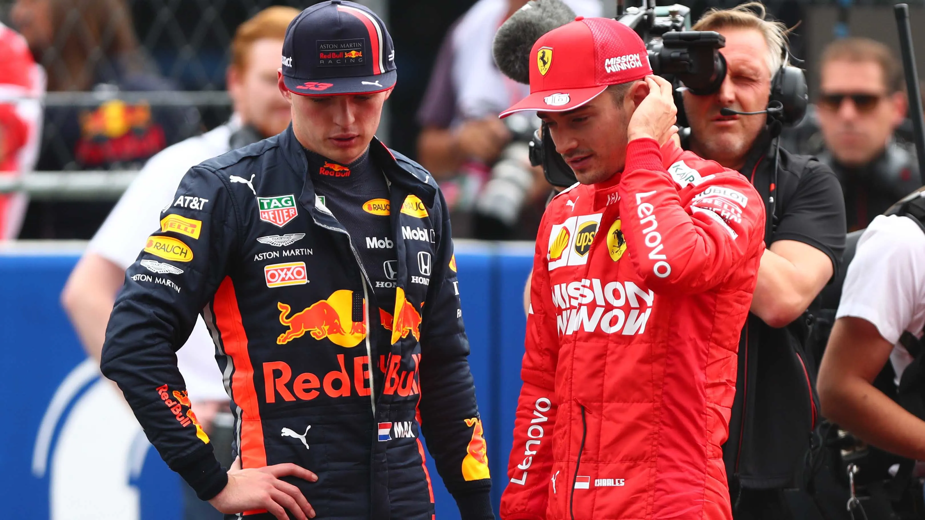 MEXICO CITY, MEXICO - OCTOBER 26: Pole position qualifier Max Verstappen of Netherlands and Red