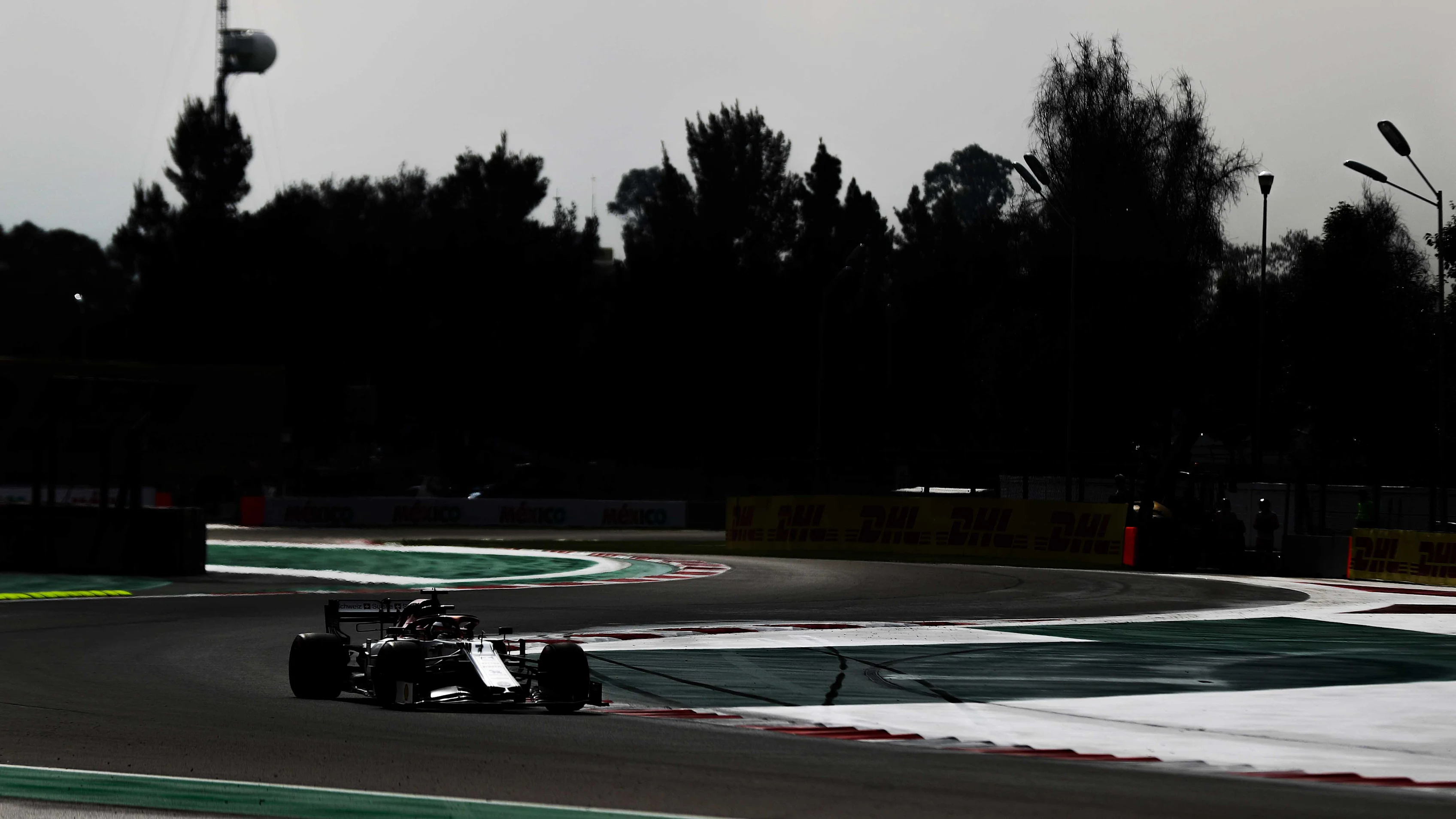 MEXICO CITY, MEXICO - OCTOBER 26: Kimi Raikkonen of Finland driving the (7) Alfa Romeo Racing C38 Ferrari on track during final practice for the F1 Grand Prix of Mexico at Autodromo Hermanos Rodriguez on October 26, 2019 in Mexico City, Mexico. (Photo by Mark Thompson/Getty Images)