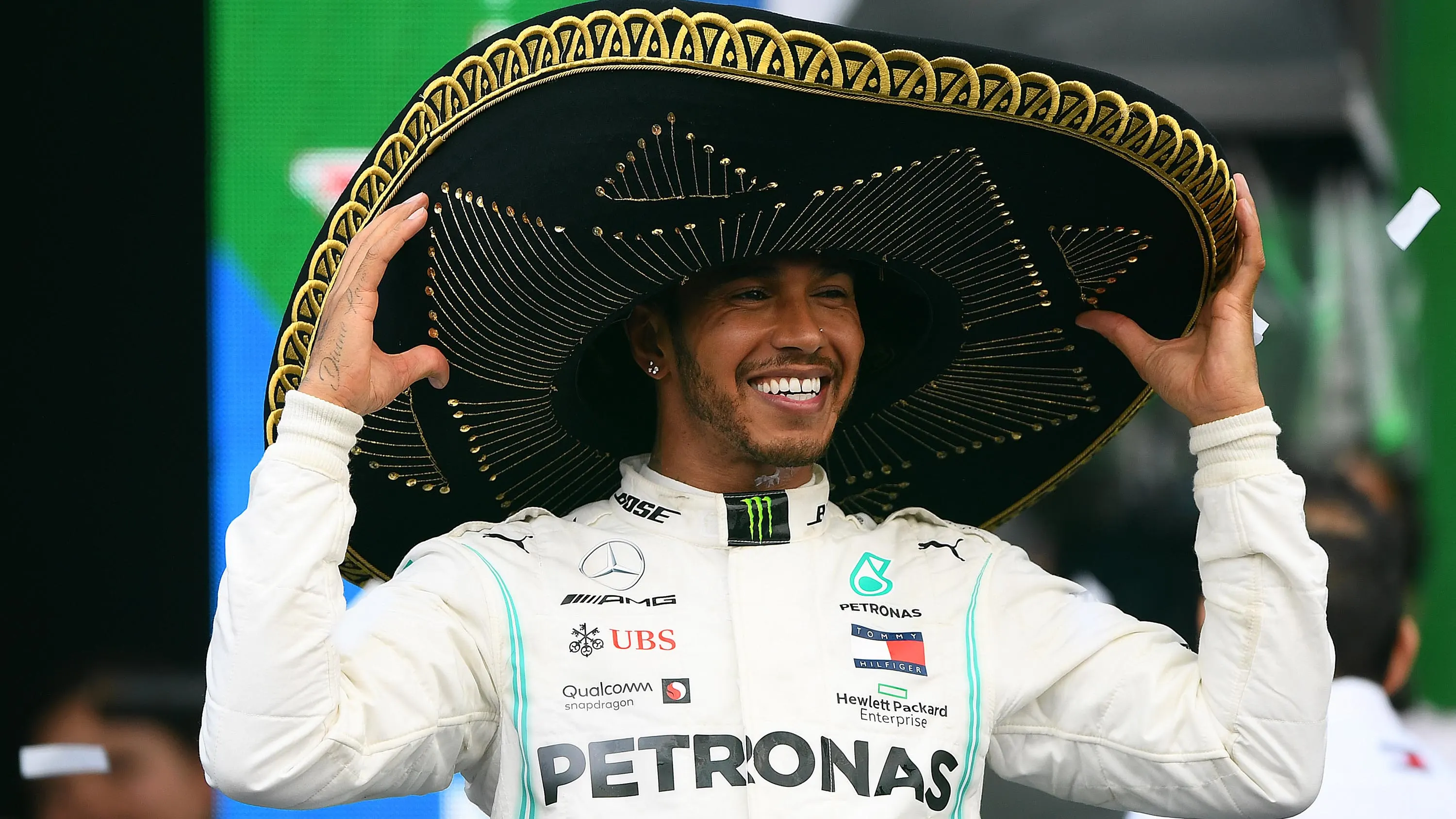MEXICO CITY, MEXICO - OCTOBER 27: Race winner Lewis Hamilton of Great Britain and Mercedes GP
