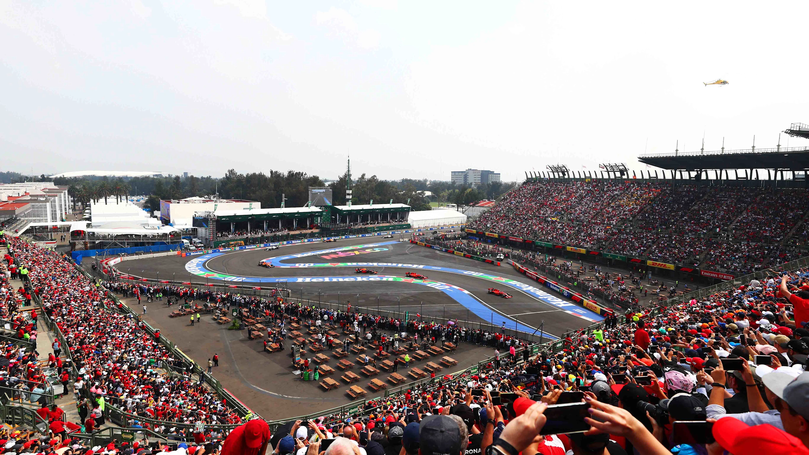 MEXICO CITY, MEXICO - OCTOBER 27: Charles Leclerc of Monaco driving the (16) Scuderia Ferrari SF90