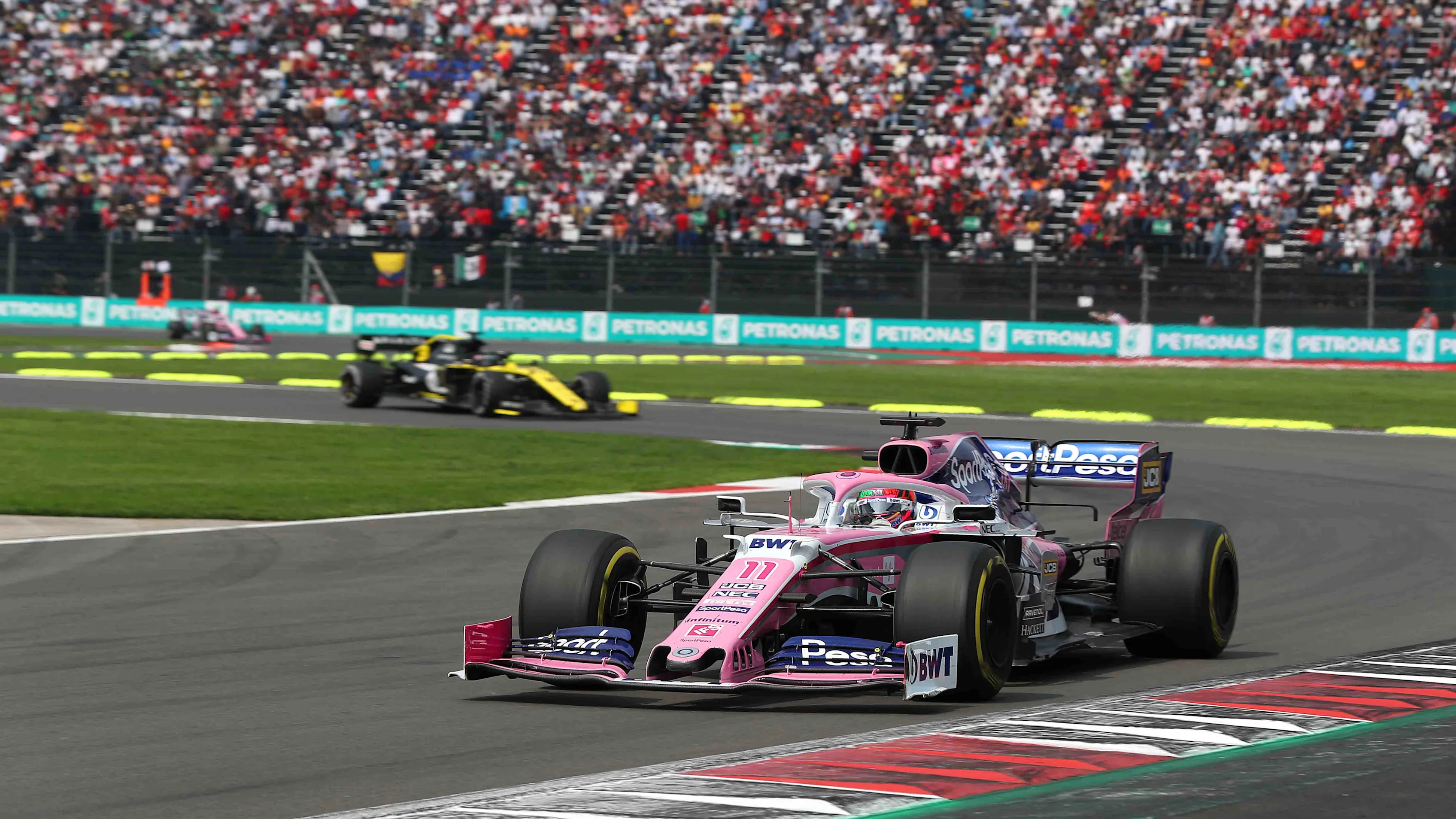MEXICO CITY, MEXICO - OCTOBER 27: Sergio Perez of Mexico driving the (11) Racing Point RP19