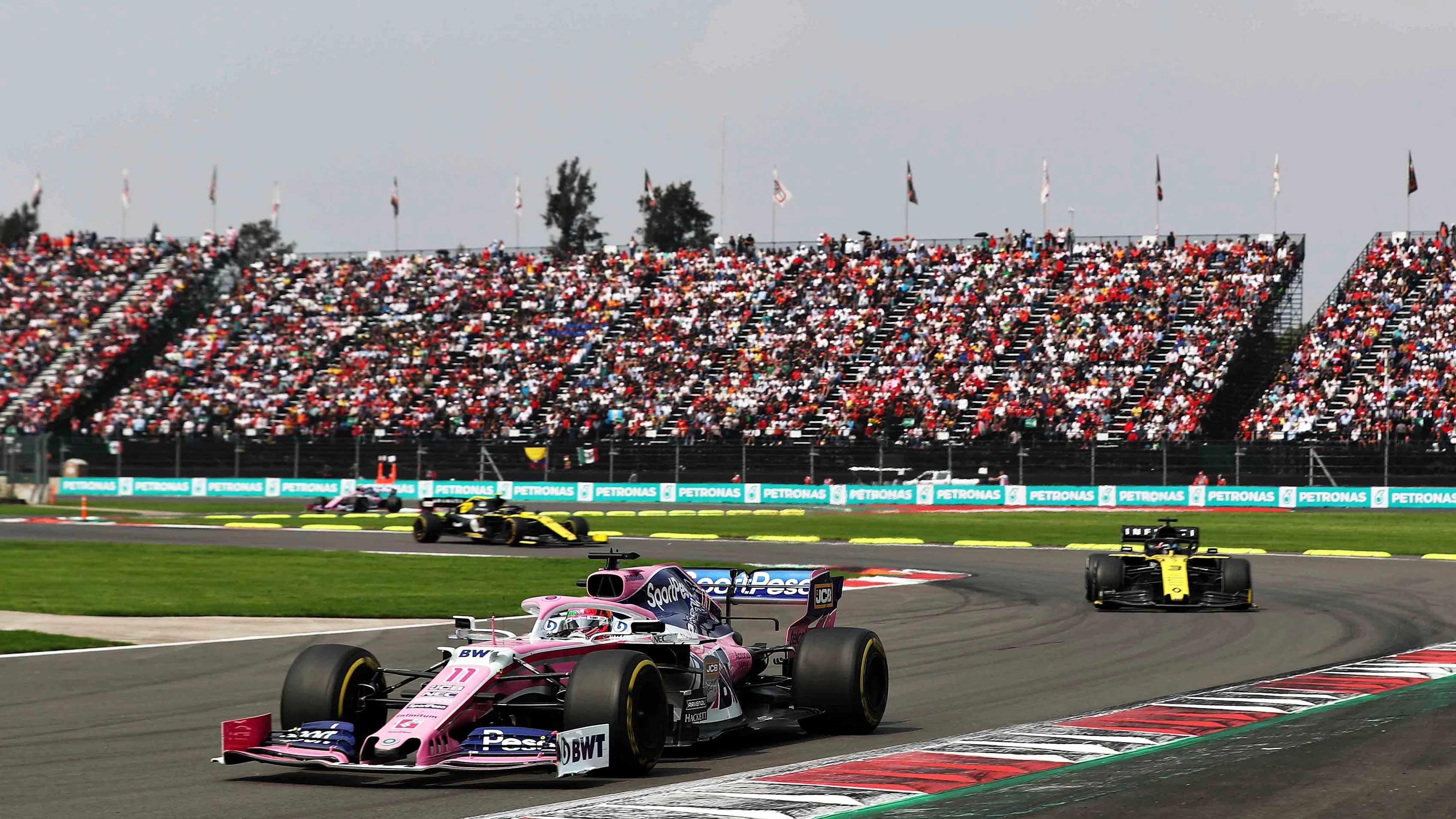 MEXICO CITY, MEXICO - OCTOBER 27: Sergio Perez of Mexico driving the (11) Racing Point RP19