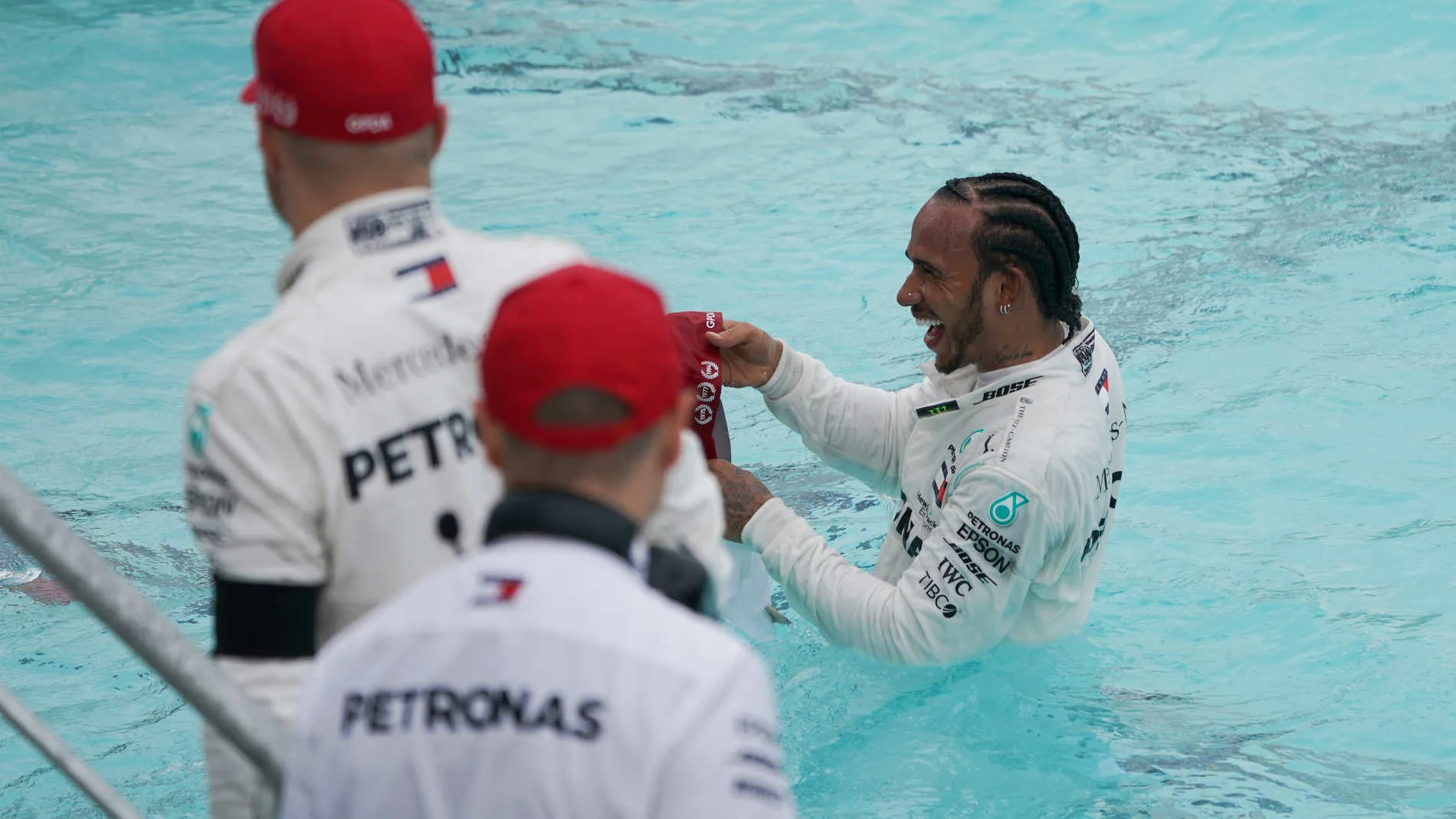 MONTE CARLO, MONACO - MAY 26: Lewis Hamilton, Mercedes AMG F1, and Valtteri Bottas, Mercedes AMG F1