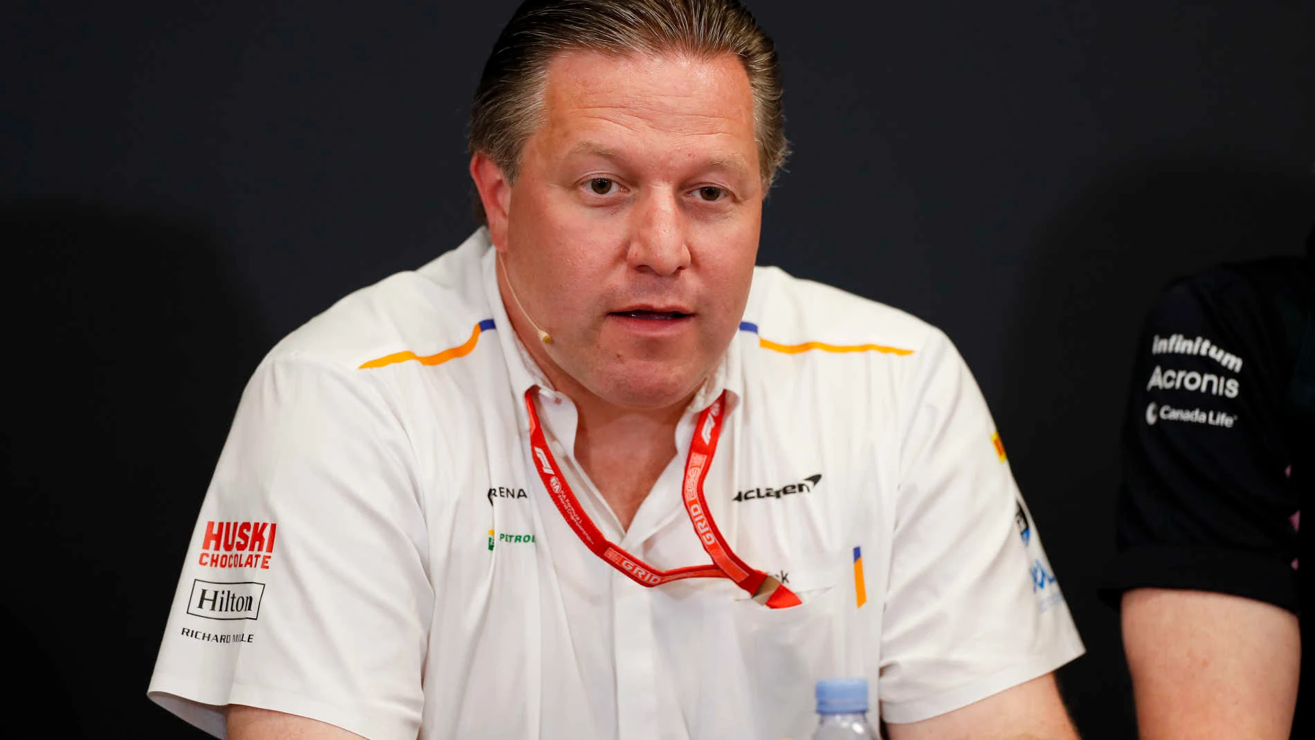 MONTE CARLO, MONACO - MAY 23: Zak Brown, Executive Director, McLaren, in the team principals Press Conference during the Monaco GP at Monte Carlo on May 23, 2019 in Monte Carlo, Monaco. (Photo by Zak Mauger / LAT Images)