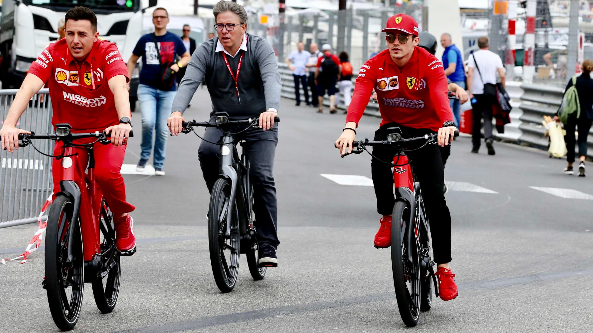MONTE CARLO, MONACO - MAY 22: Charles Leclerc, Ferrari on a bike during the Monaco GP at Monte