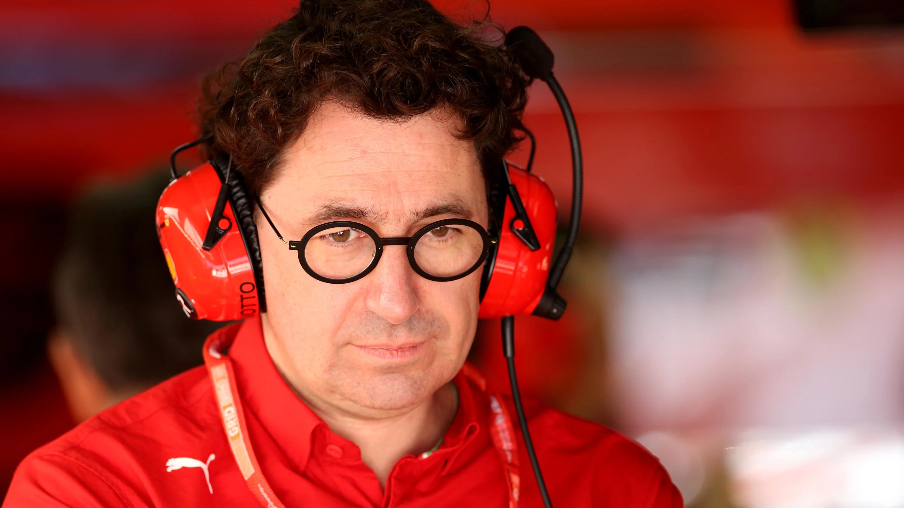 SOCHI, RUSSIA - SEPTEMBER 27: Ferrari Team Principal Mattia Binotto looks on from the garage during