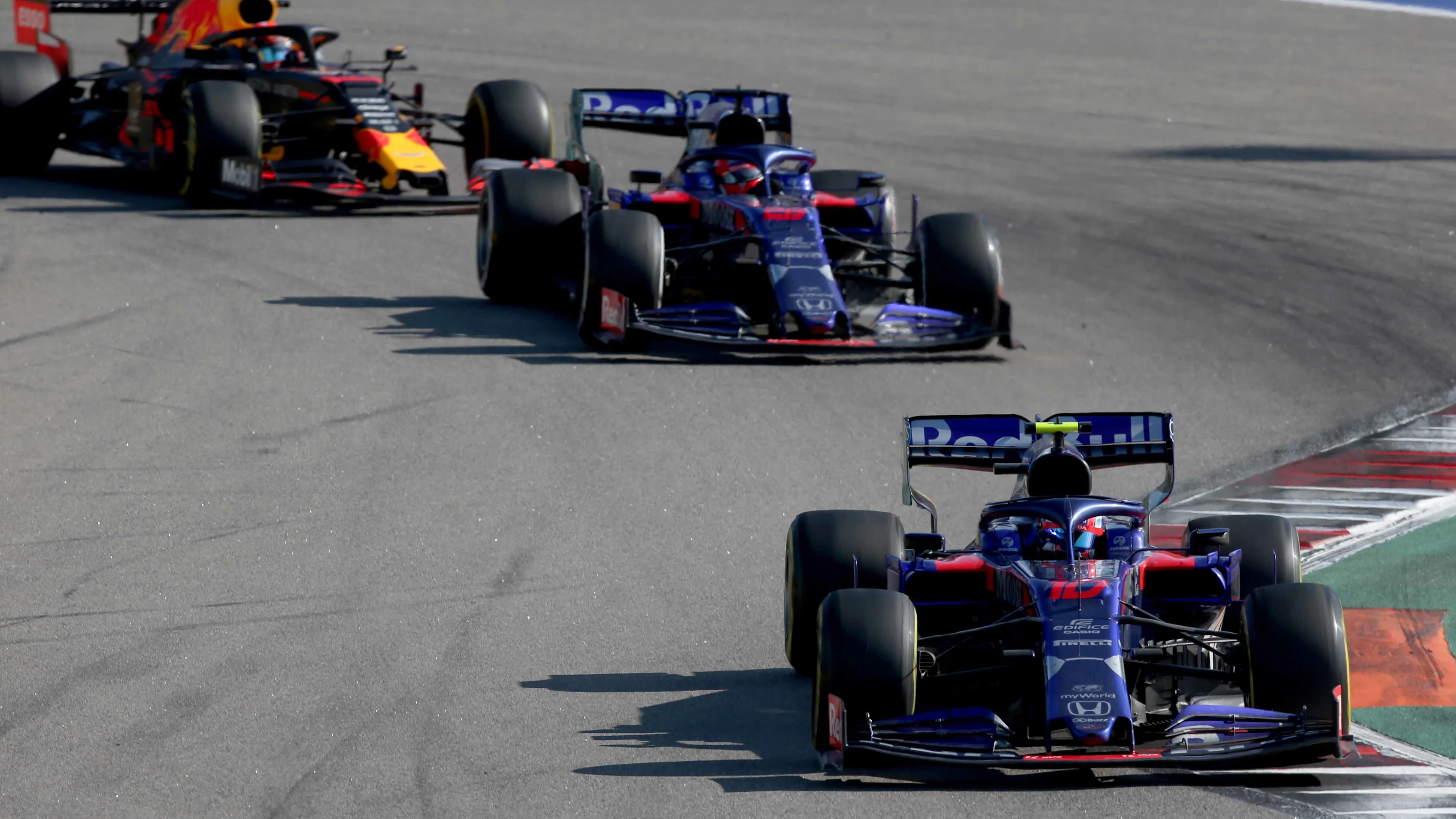 SOCHI, RUSSIA - SEPTEMBER 29: Pierre Gasly of France driving the (10) Scuderia Toro Rosso STR14
