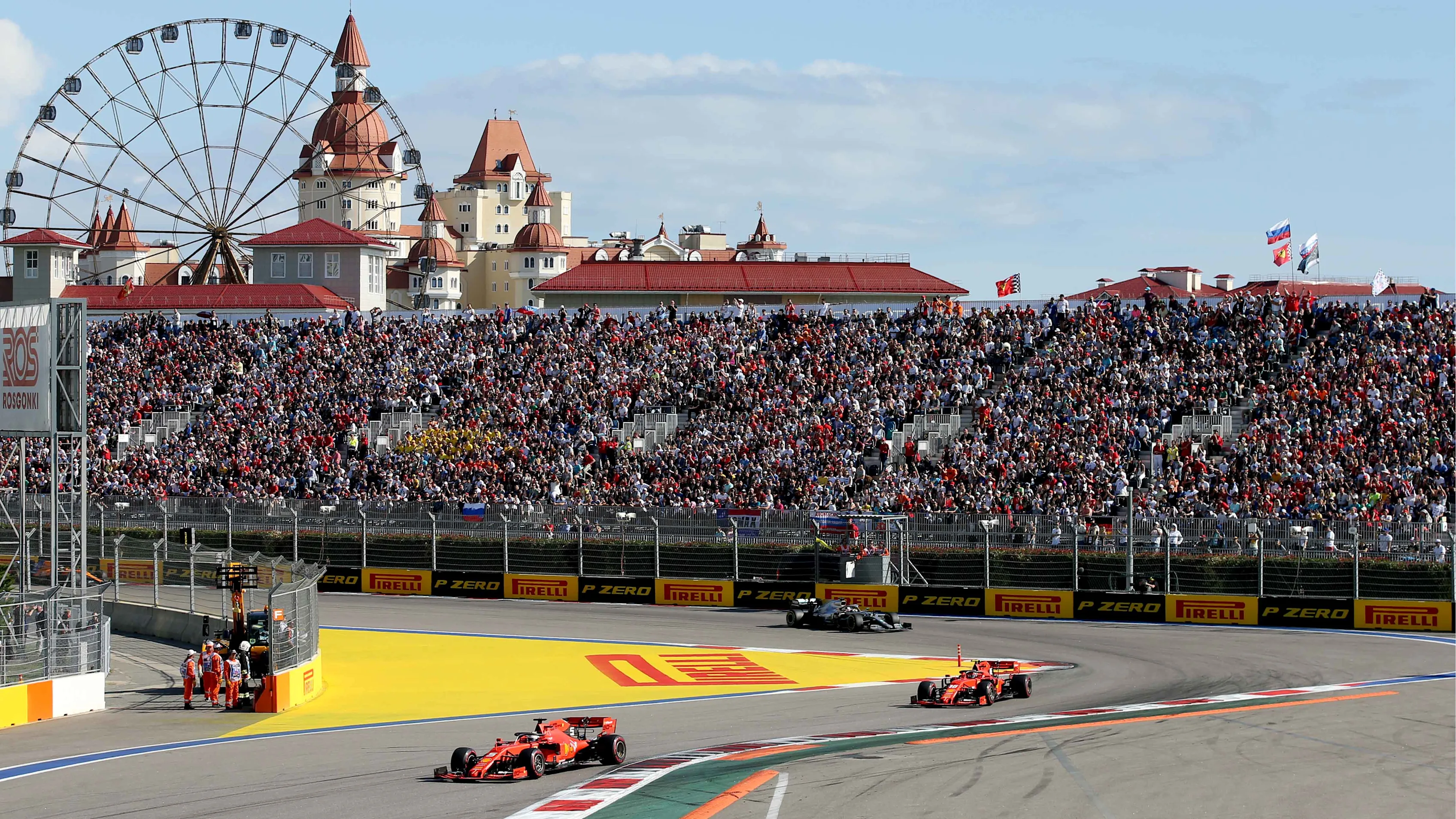 SOCHI, RUSSIA - SEPTEMBER 29: Sebastian Vettel of Germany driving the (5) Scuderia Ferrari SF90