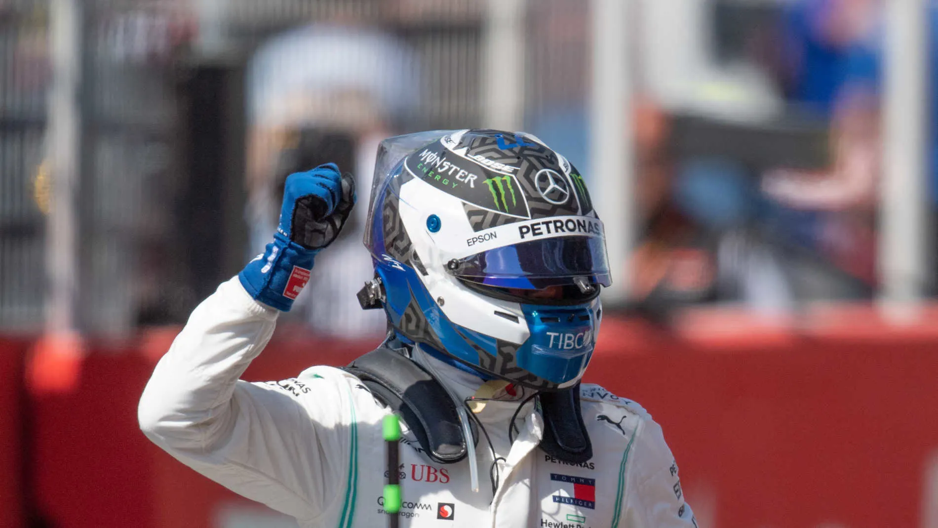 CIRCUIT DE BARCELONA-CATALUNYA, SPAIN - MAY 11: Valtteri Bottas, Mercedes AMG F1, celebrates pole during the Spanish GP at Circuit de Barcelona-Catalunya on May 11, 2019 in Circuit de Barcelona-Catalunya, Spain. (Photo by Simon Galloway / Sutton Images)