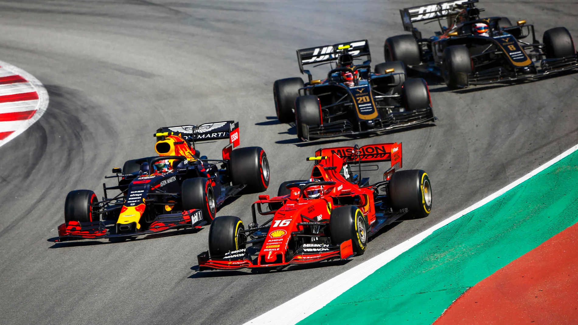 CIRCUIT DE BARCELONA-CATALUNYA, SPAIN - MAY 12: Charles Leclerc, Ferrari SF90, Pierre Gasly, Red