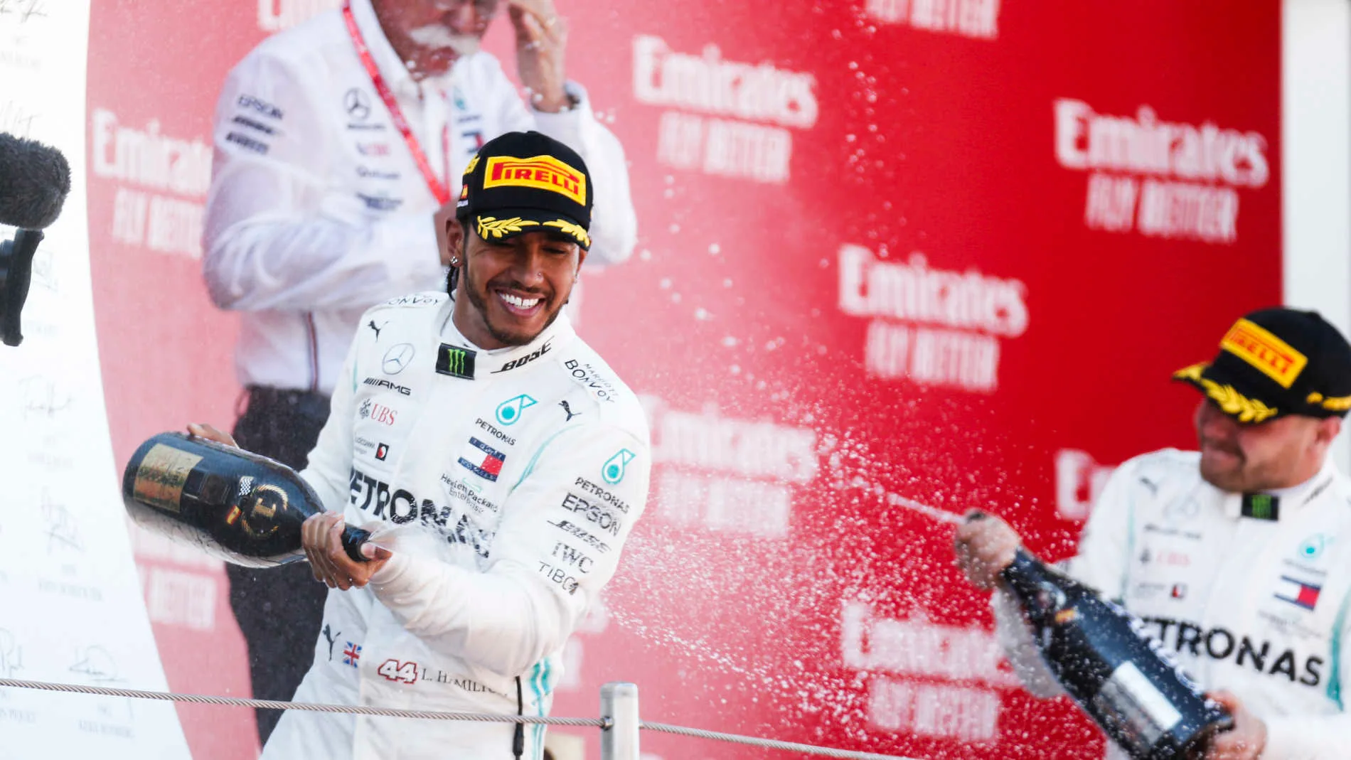 CIRCUIT DE BARCELONA-CATALUNYA, SPAIN - MAY 12: Lewis Hamilton, Mercedes AMG F1, 1st position,