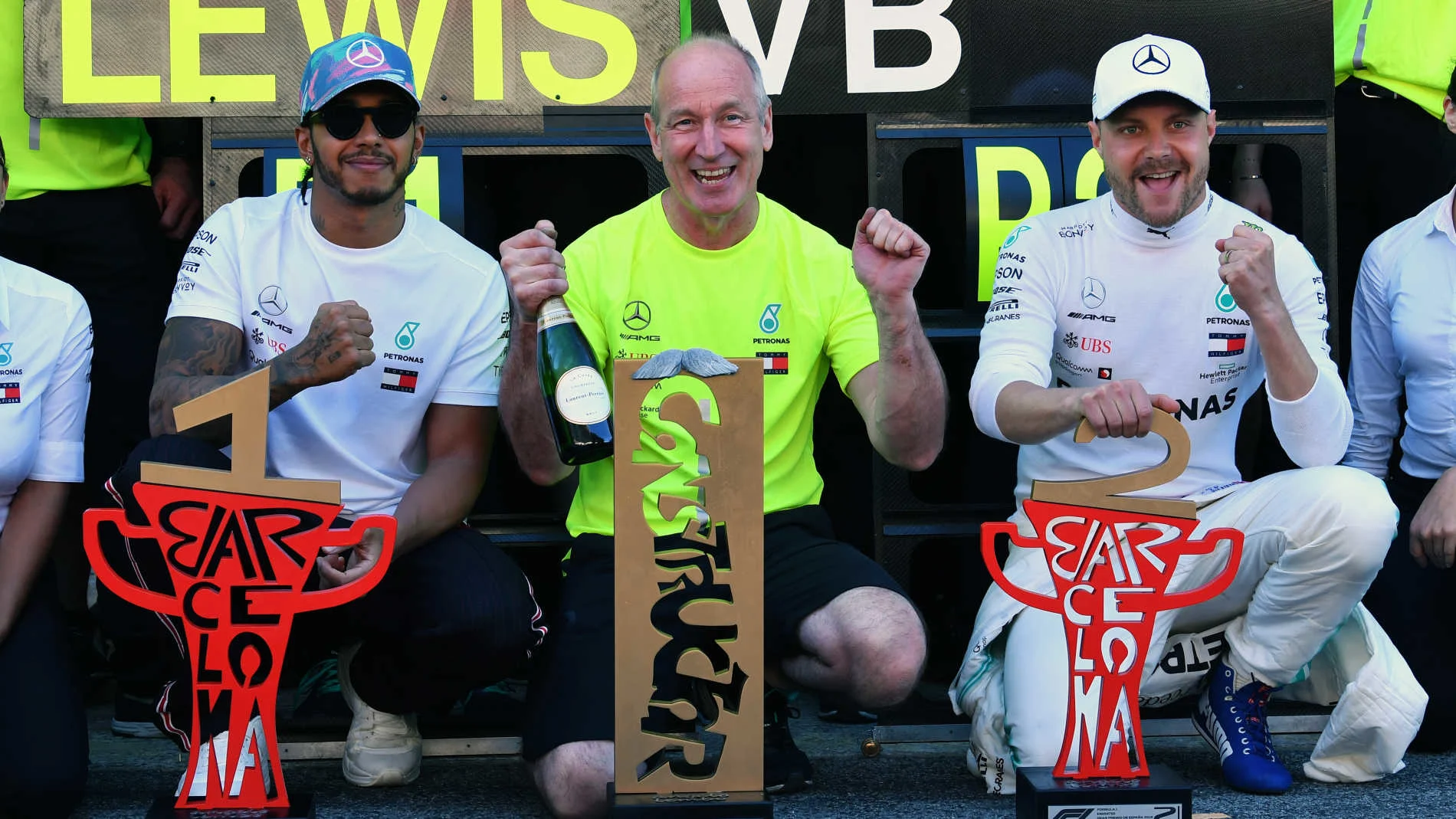 CIRCUIT DE BARCELONA-CATALUNYA, SPAIN - MAY 12: Lewis Hamilton, Mercedes AMG F1, 1st position,