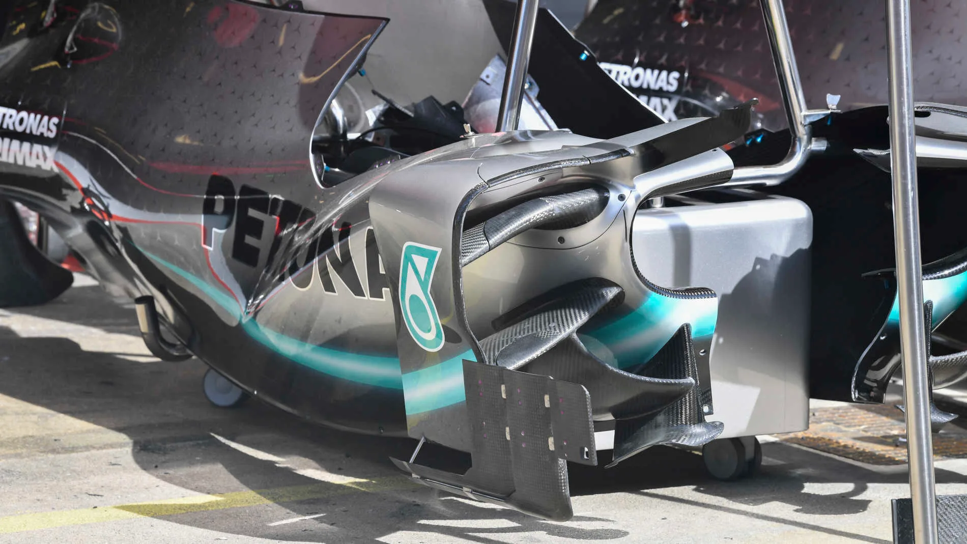 CIRCUIT DE BARCELONA-CATALUNYA, SPAIN - MAY 09: Mercedes AMG F1 side pods during the Spanish GP at