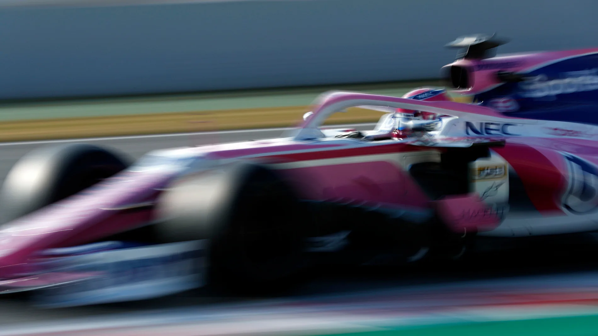 CIRCUIT DE BARCELONA-CATALUNYA, SPAIN - FEBRUARY 21: Lance Stroll, SportPesa Racing Point F1 Team RP19 during the Barcelona February testing at Circuit de Barcelona-Catalunya on February 21, 2019 in Circuit de Barcelona-Catalunya, Spain. (Photo by Glenn Dunbar / LAT Images)