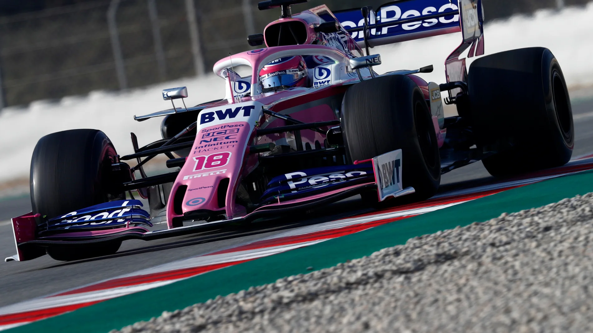 CIRCUIT DE BARCELONA-CATALUNYA, SPAIN - FEBRUARY 21: Lance Stroll, SportPesa Racing Point F1 Team