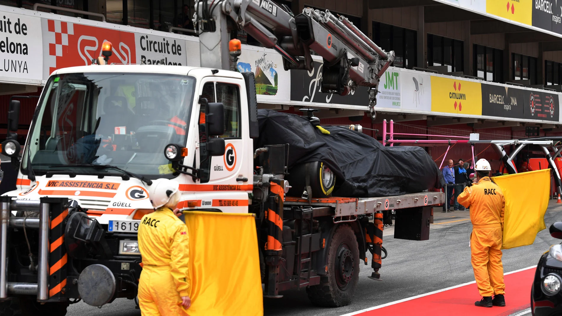 CIRCUIT DE BARCELONA-CATALUNYA, SPAIN - FEBRUARY 20: The car of Romain Grosjean, Haas F1 Team VF-19