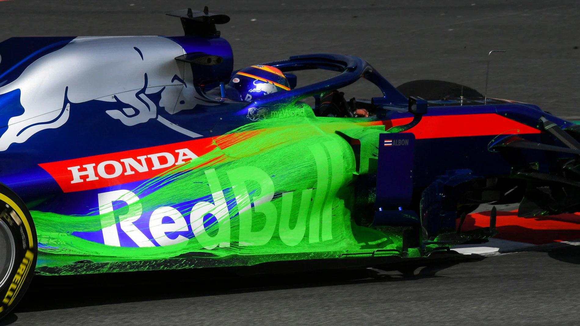 CIRCUIT DE BARCELONA-CATALUNYA, SPAIN - FEBRUARY 19: Alexander Albon, Scuderia Toro Rosso STR14,