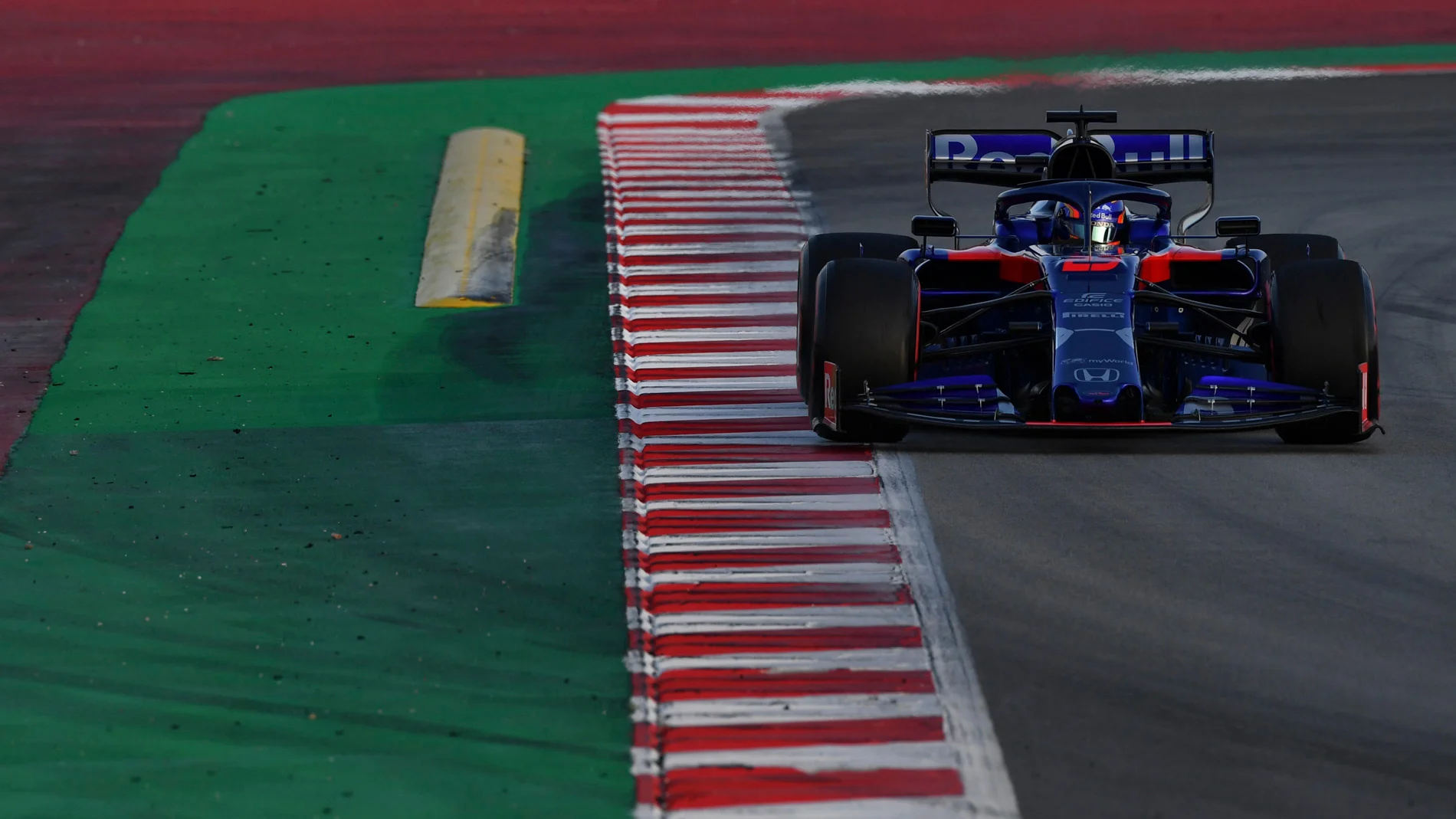 CIRCUIT DE BARCELONA-CATALUNYA, SPAIN - FEBRUARY 19: Alex Albon, Scuderia Toro Rosso STR14 during