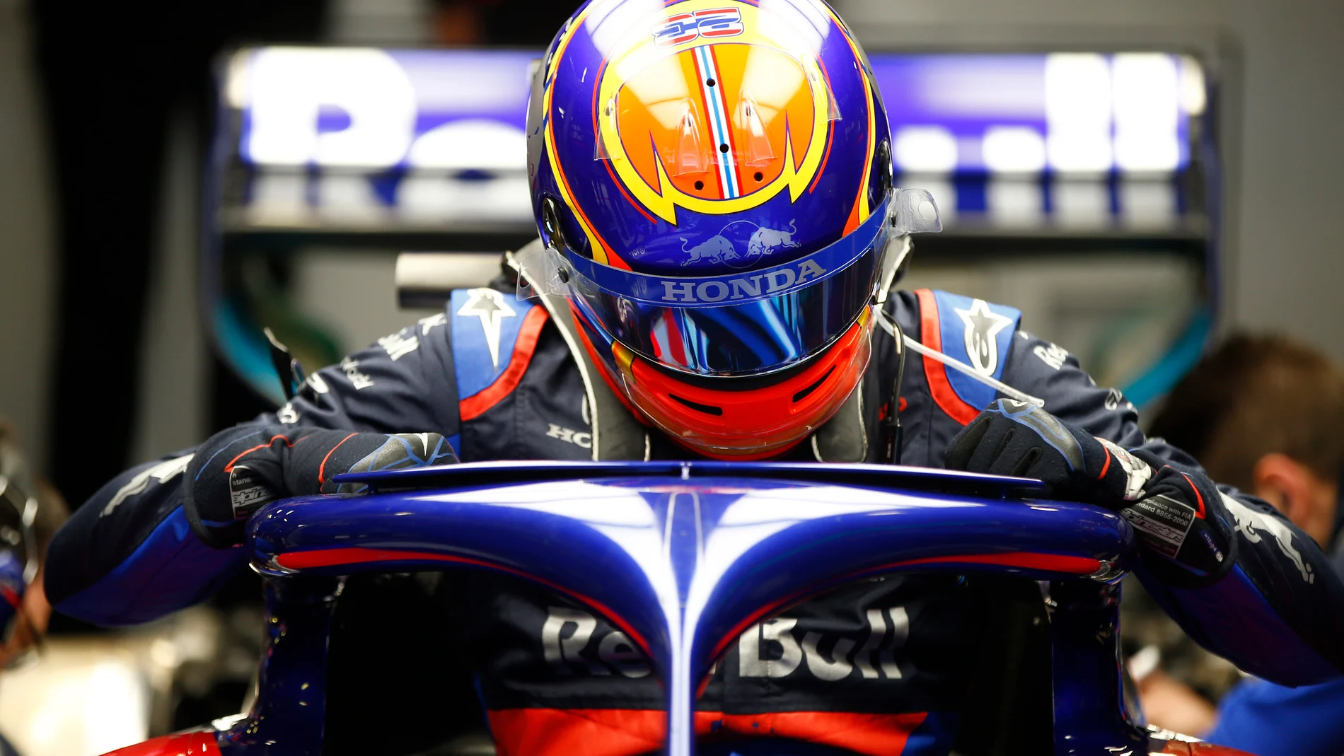 CIRCUIT DE BARCELONA-CATALUNYA, SPAIN - FEBRUARY 26: Alex Albon, Scuderia Toro Rosso STR14 during