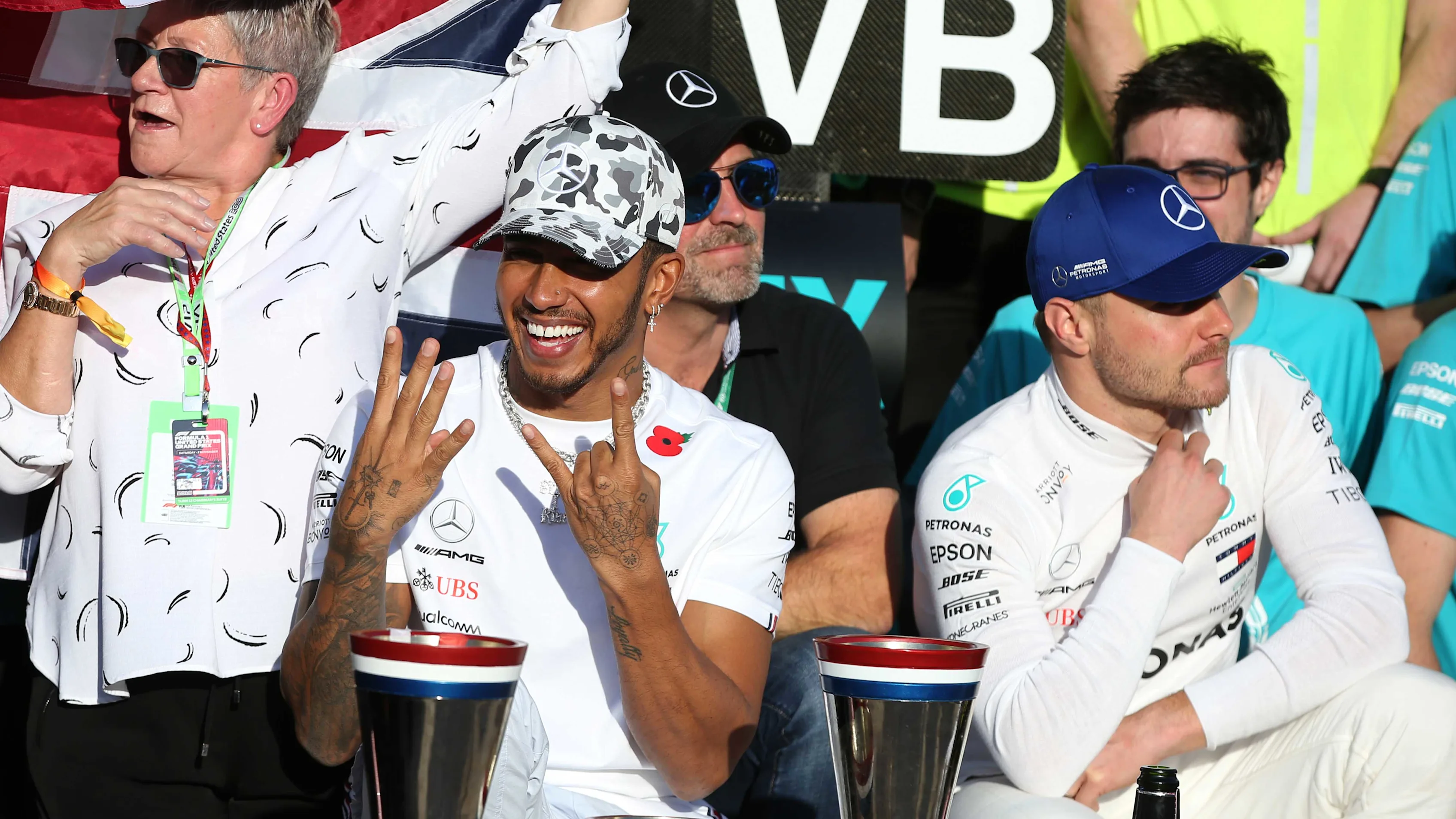 AUSTIN, TEXAS - NOVEMBER 03: 2019 Formula One World Drivers Champion Lewis Hamilton of Great